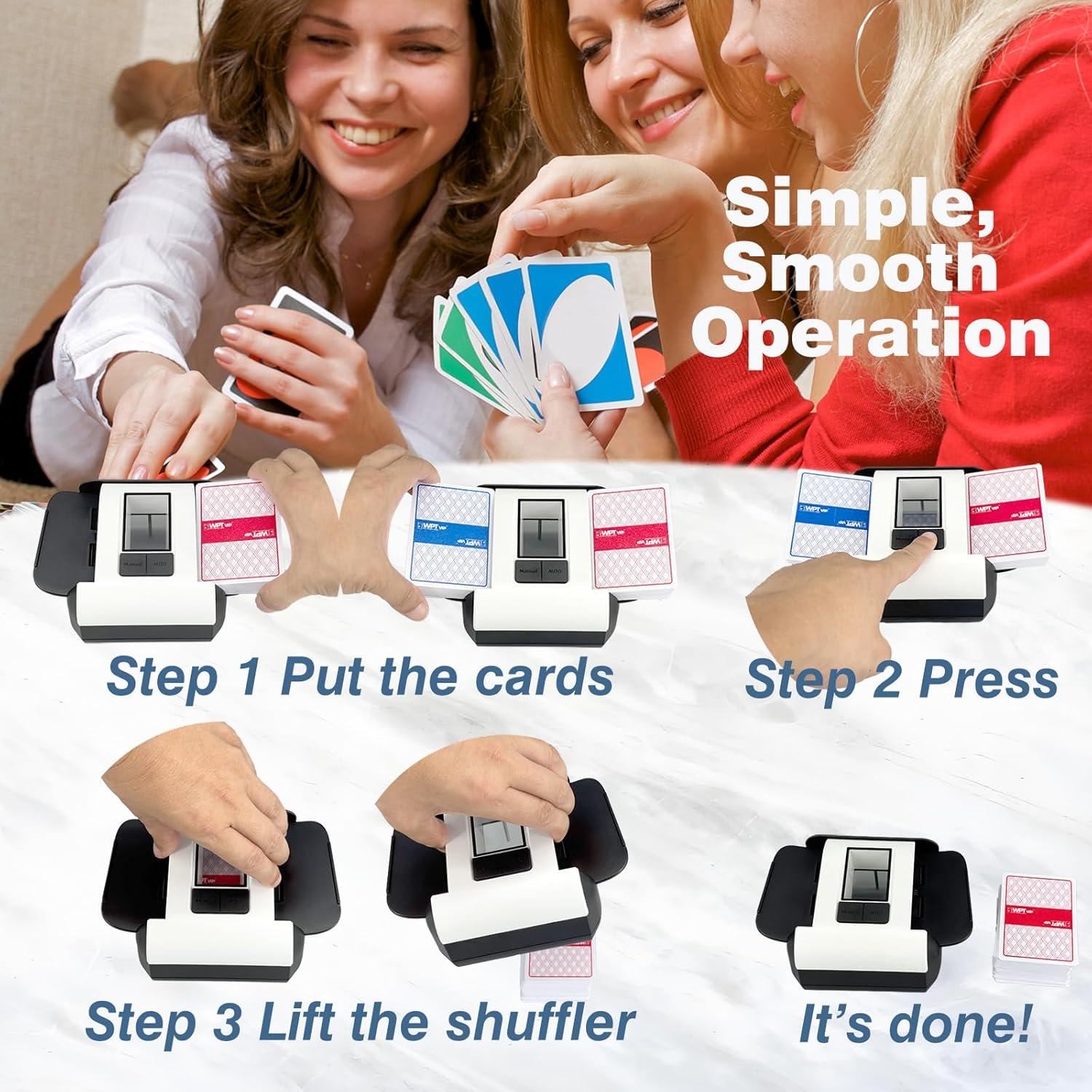 Barajador Automático LuxeVoy Negro, 1-2 Barajas, Silencioso