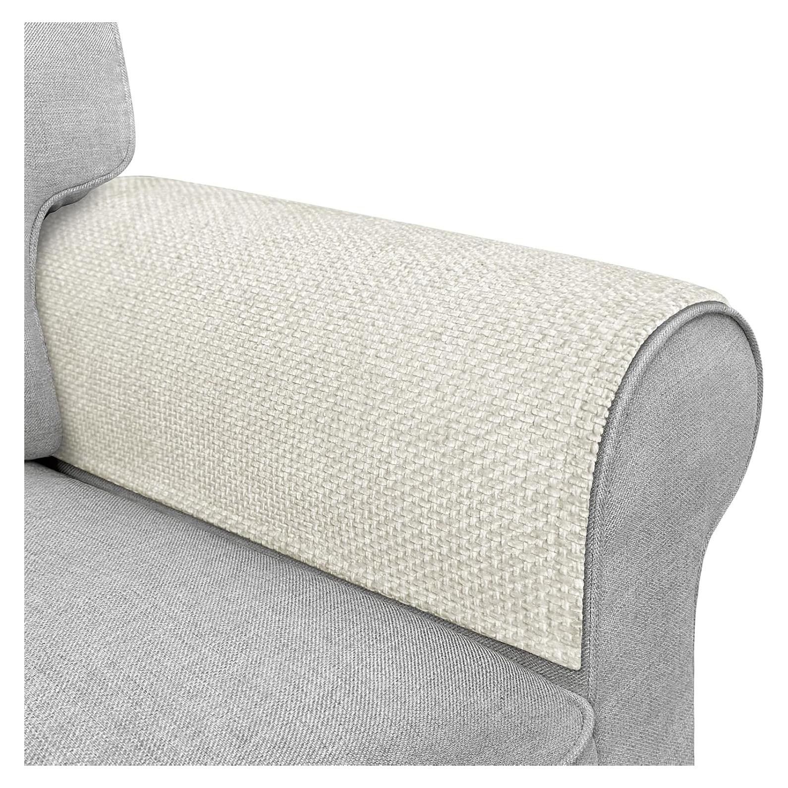 Cubiertas de brazos de sofá LovoGemy 61x51 cm impermeables - 2 piezas beige