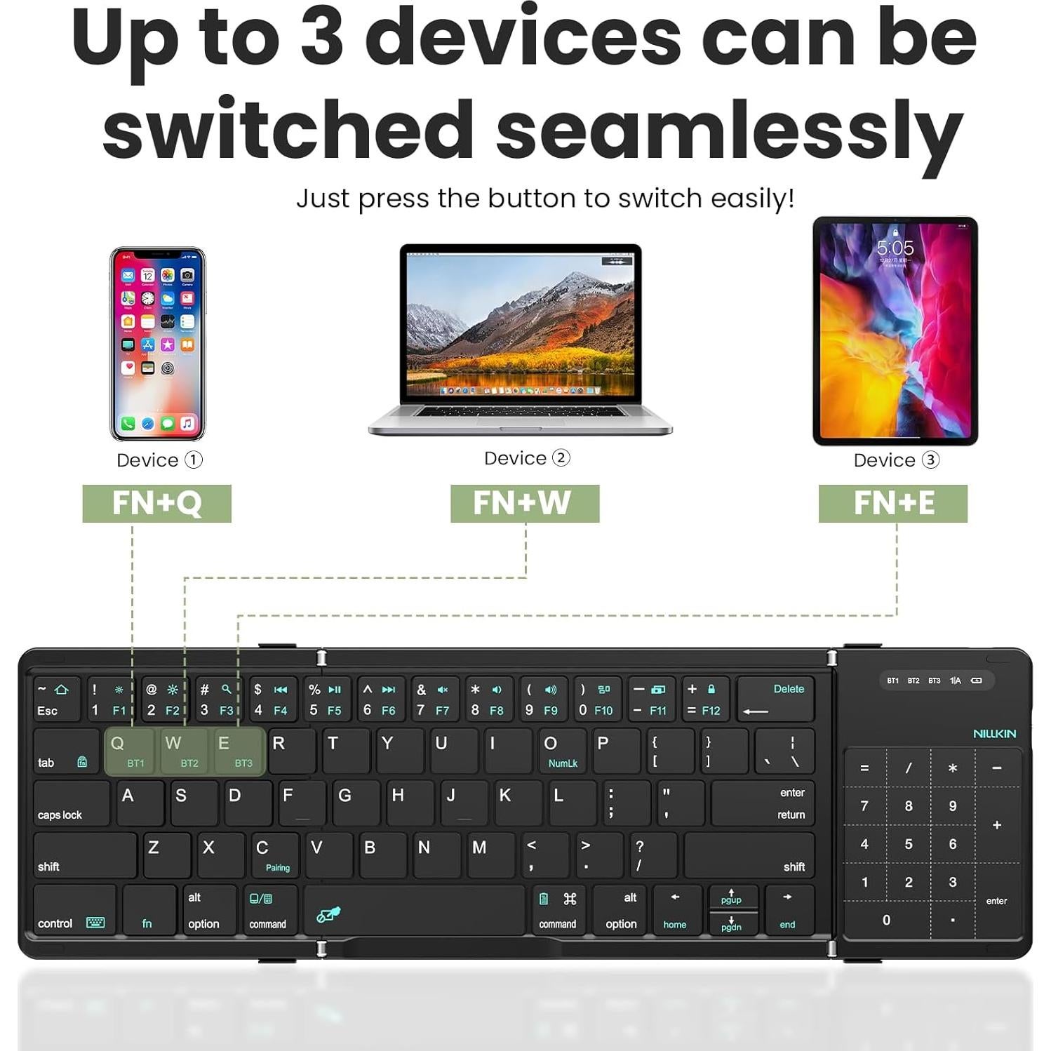 Teclado Inalámbrico Plegable Nillkin Pocket con Touchpad