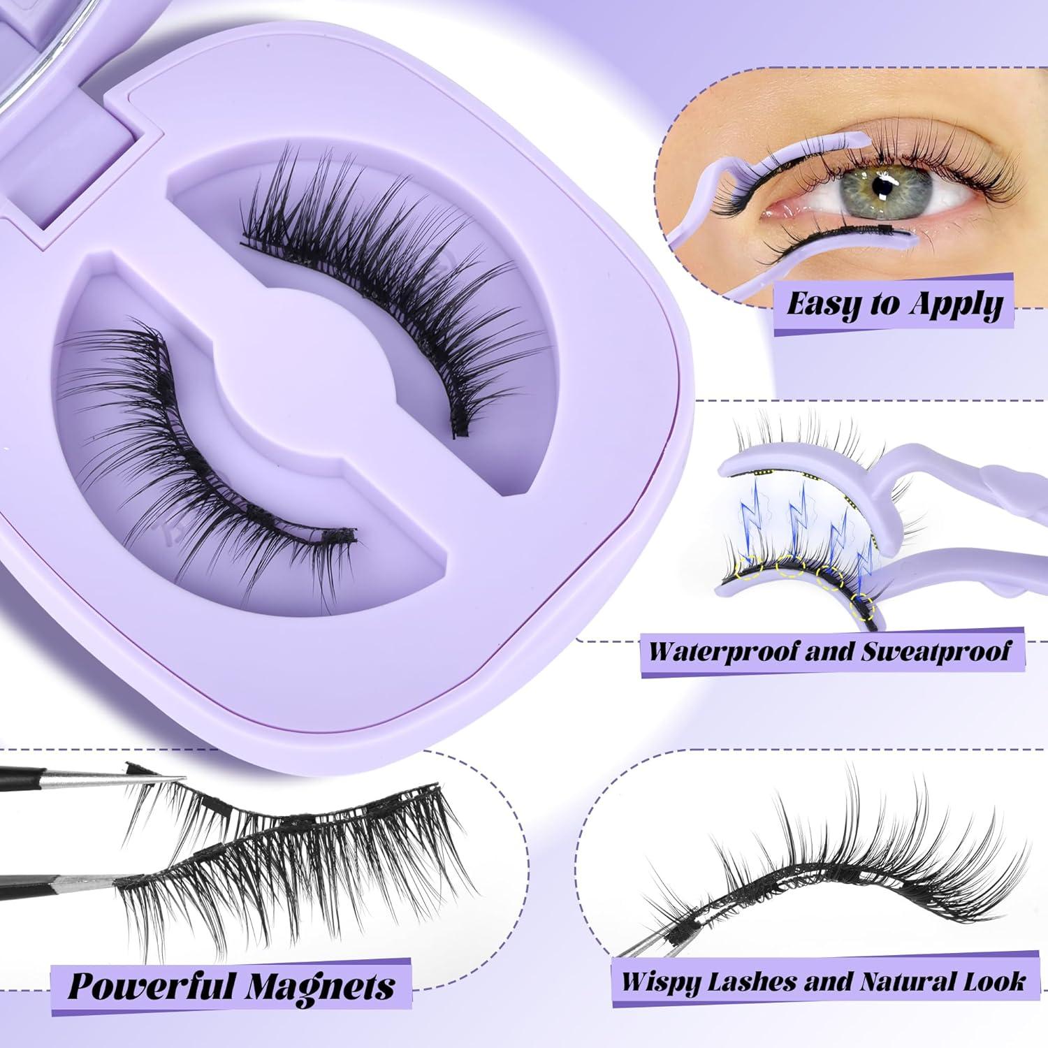 Pestañas Magnéticas Naturales Lanflower A3 Reutilizables 16.5cm