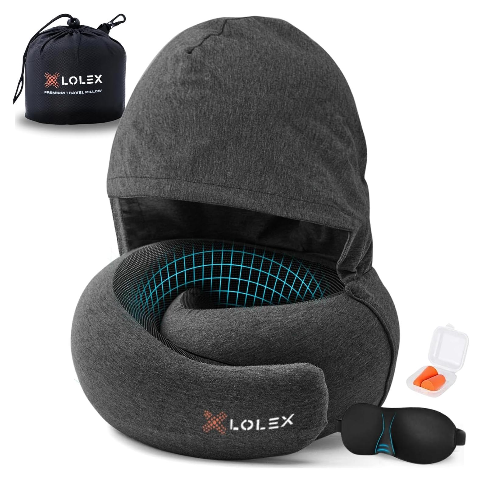 Cojín de Viaje Pro con Capucha LOLEX - Espuma Viscoelástica