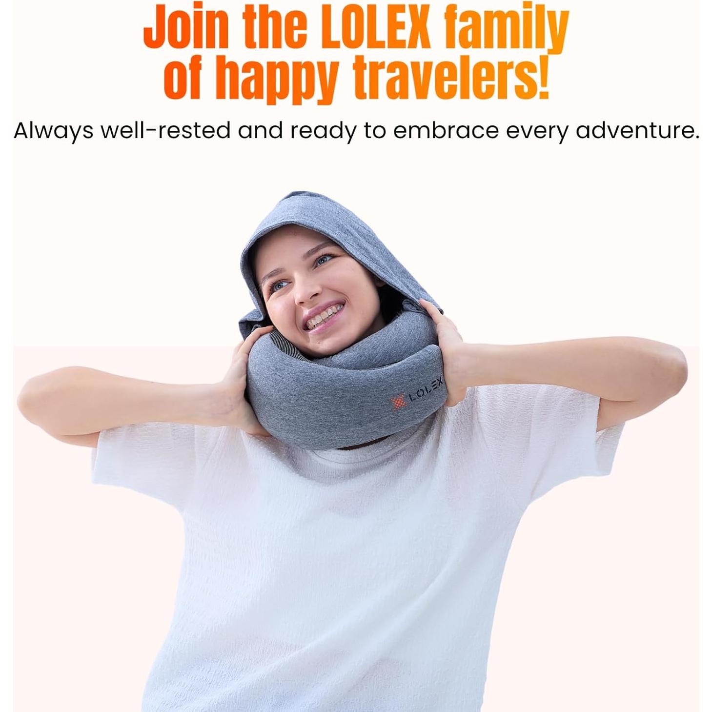 Cojín de Viaje Pro con Capucha LOLEX - Espuma Viscoelástica