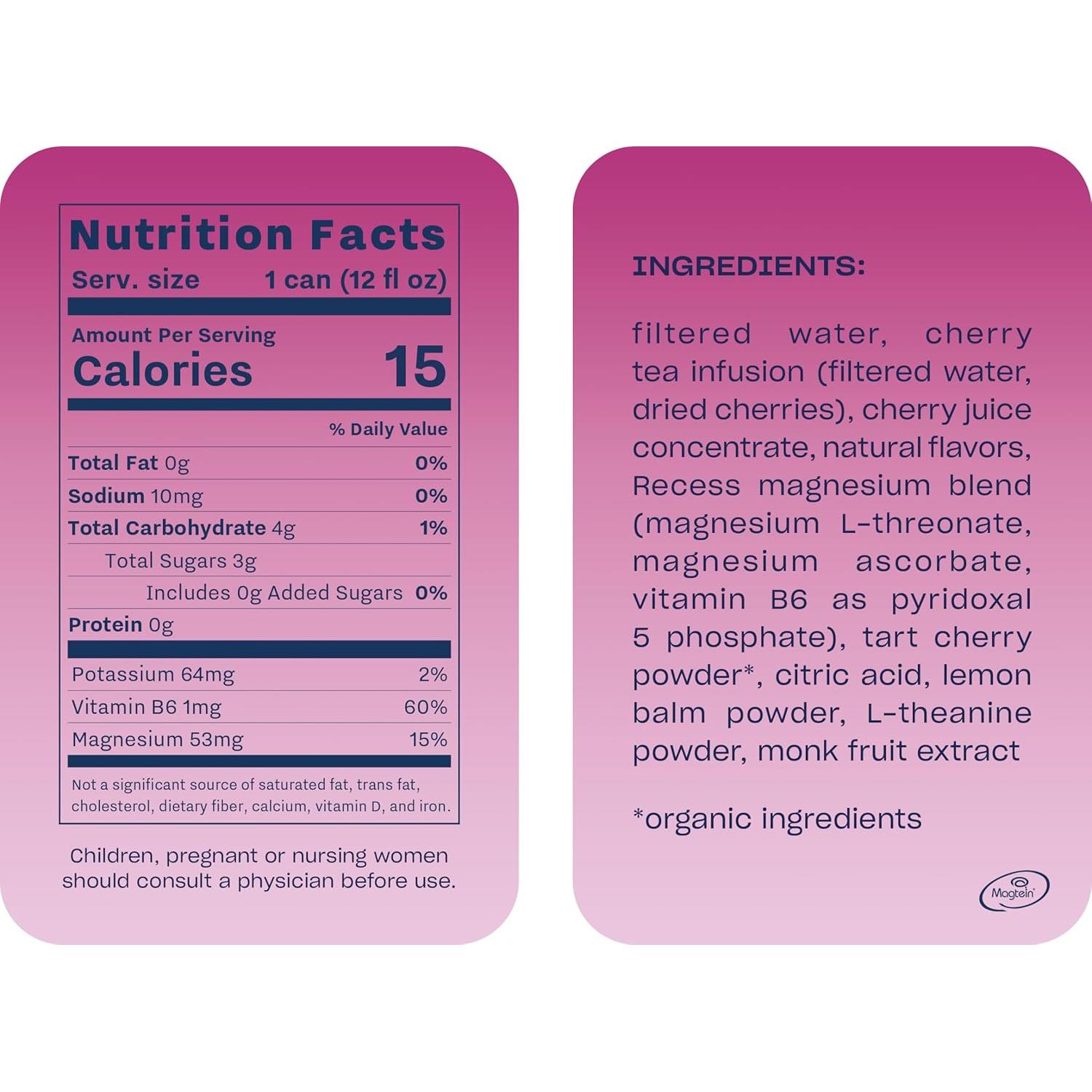 Bebida de Relajación Recess Mood Cereza Negra 355ml Paquete 12