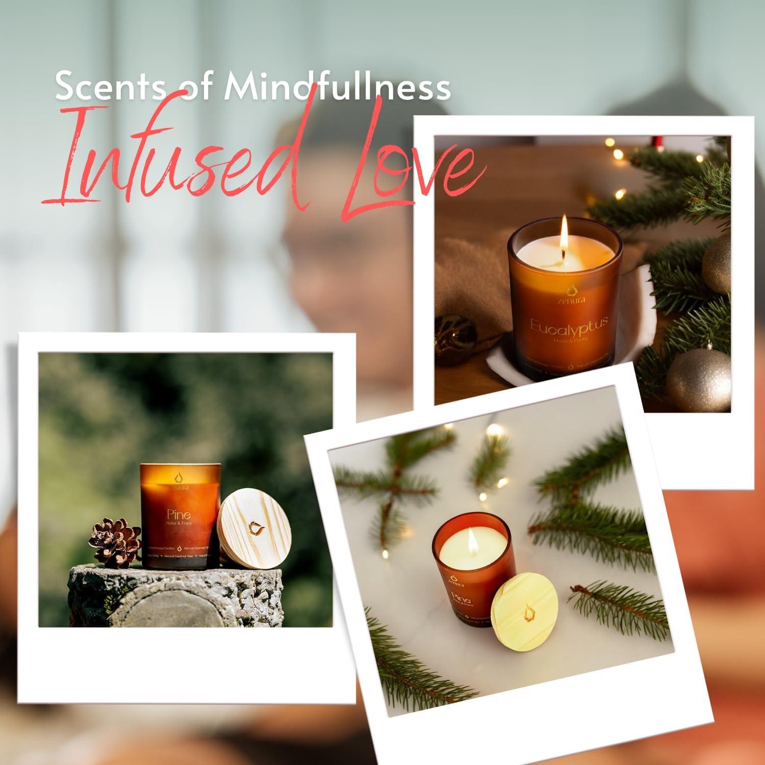 Vela Aromática de Citronela Zenura - 240 g Cera de Coco Natural