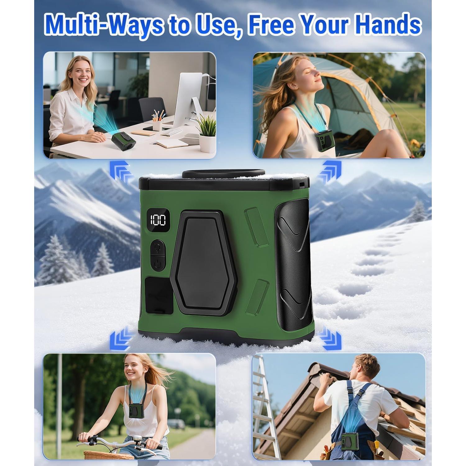 Ventilador Portátil de Cintura AuraliBrite YH-F099 10,000mAh