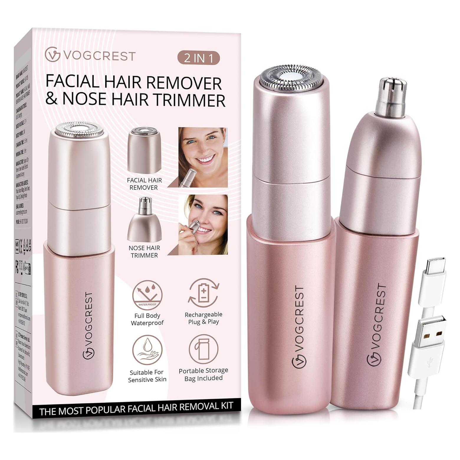 Removedor de Vello Facial VOGCREST 2 en 1 Recargable