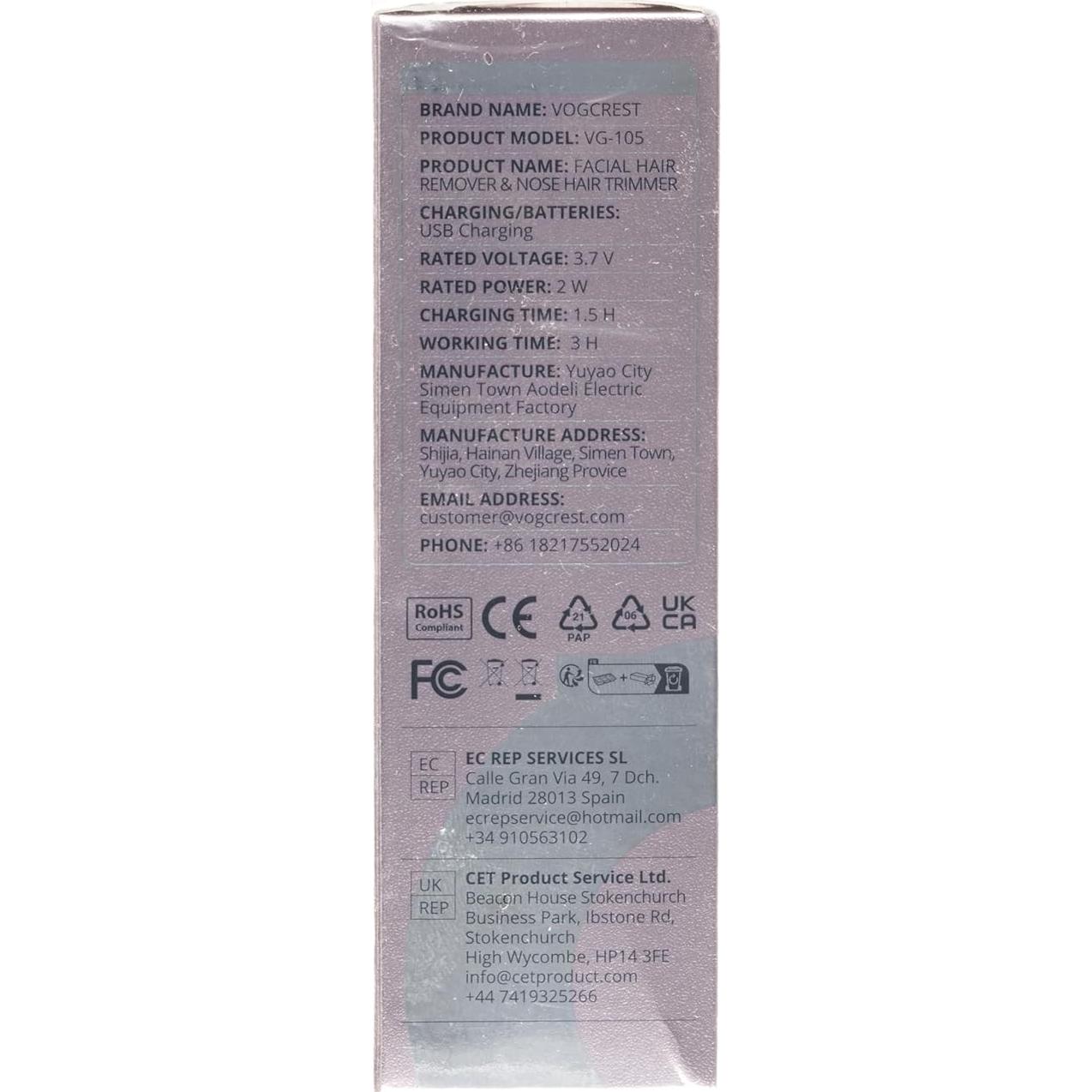 Removedor de Vello Facial VOGCREST 2 en 1 Recargable
