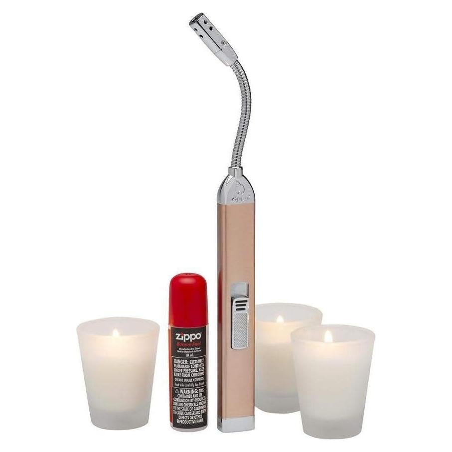Encendedor de Velas Zippo Oro Rosa Recargable con Butano