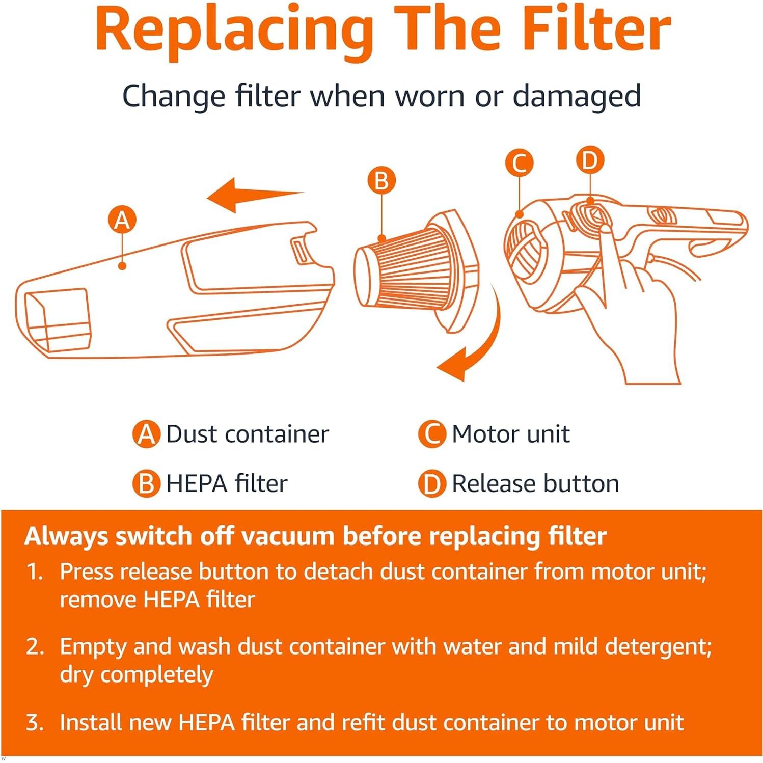 Filtros HEPA Reemplazo Amazon Basics 2-en-1 Aspiradora 4 Pzas