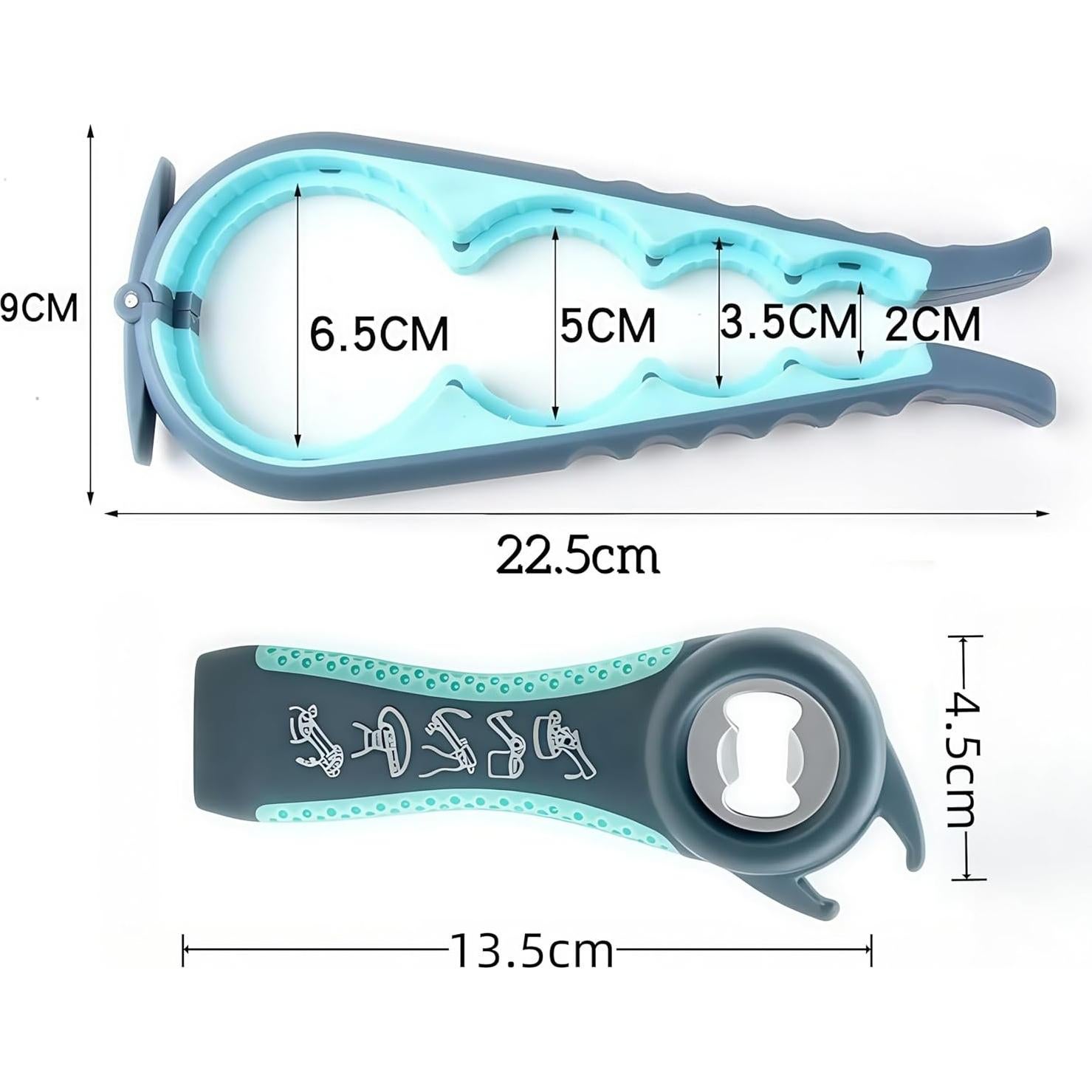 Abridor de frascos 5 en 1 Eugelrom para manos débiles