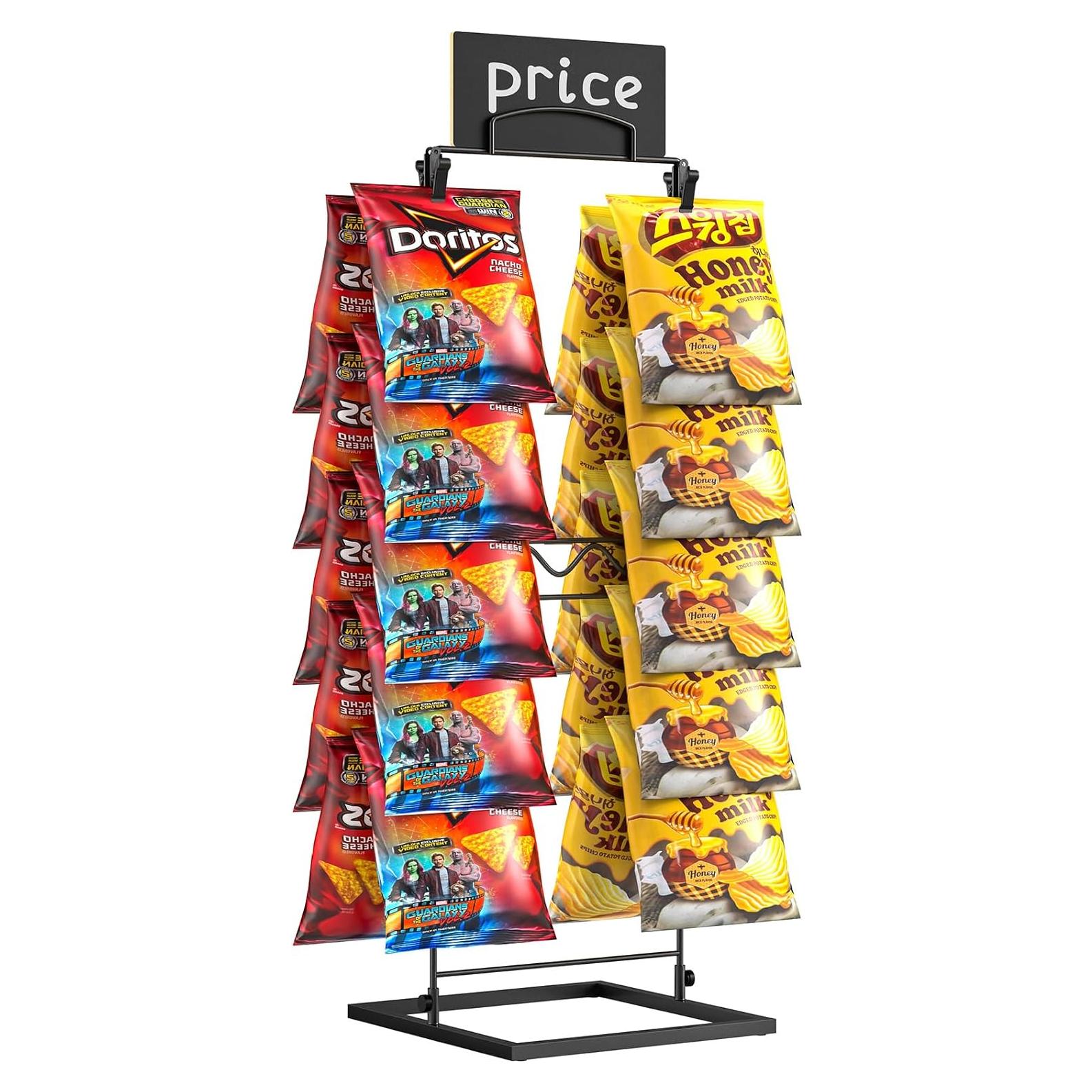 Soporte de exhibición para bolsas de aperitivos TJ.MOREE 2 estantes