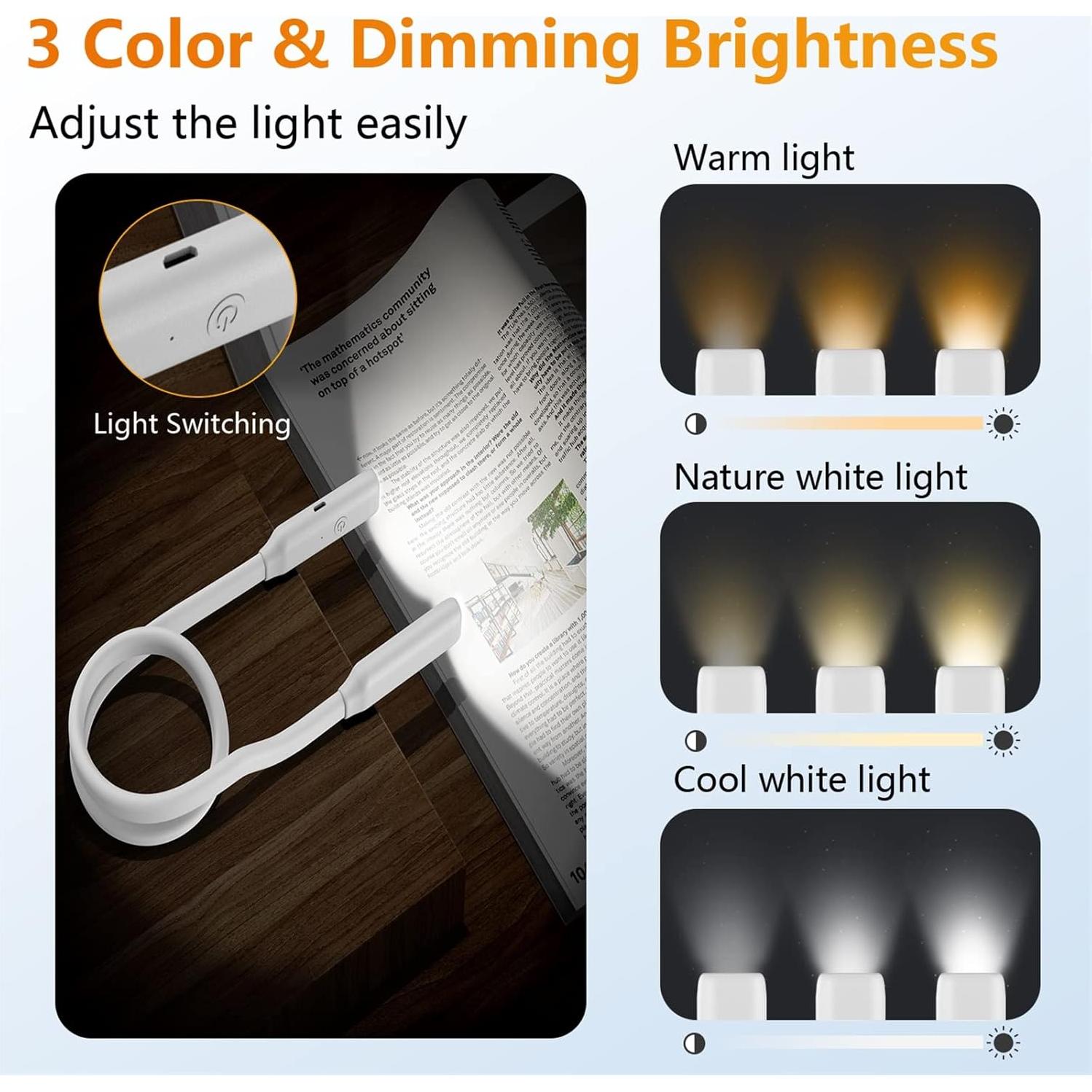 Luz de lectura LED recargable GONDSILY para cuello - 3 colores