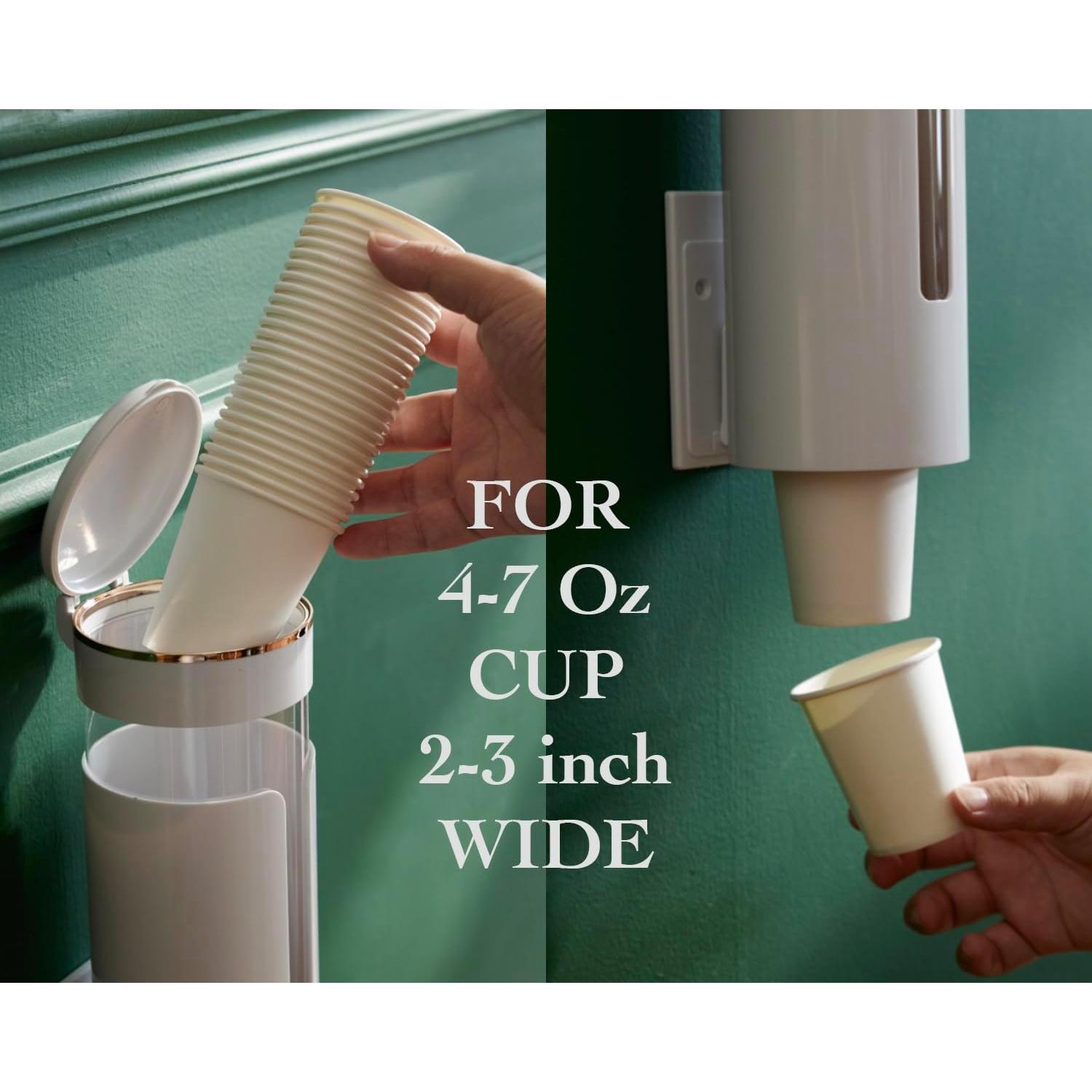 Dispensador de Tazas SEVENY Montaje en Pared 4-7 oz Blanco