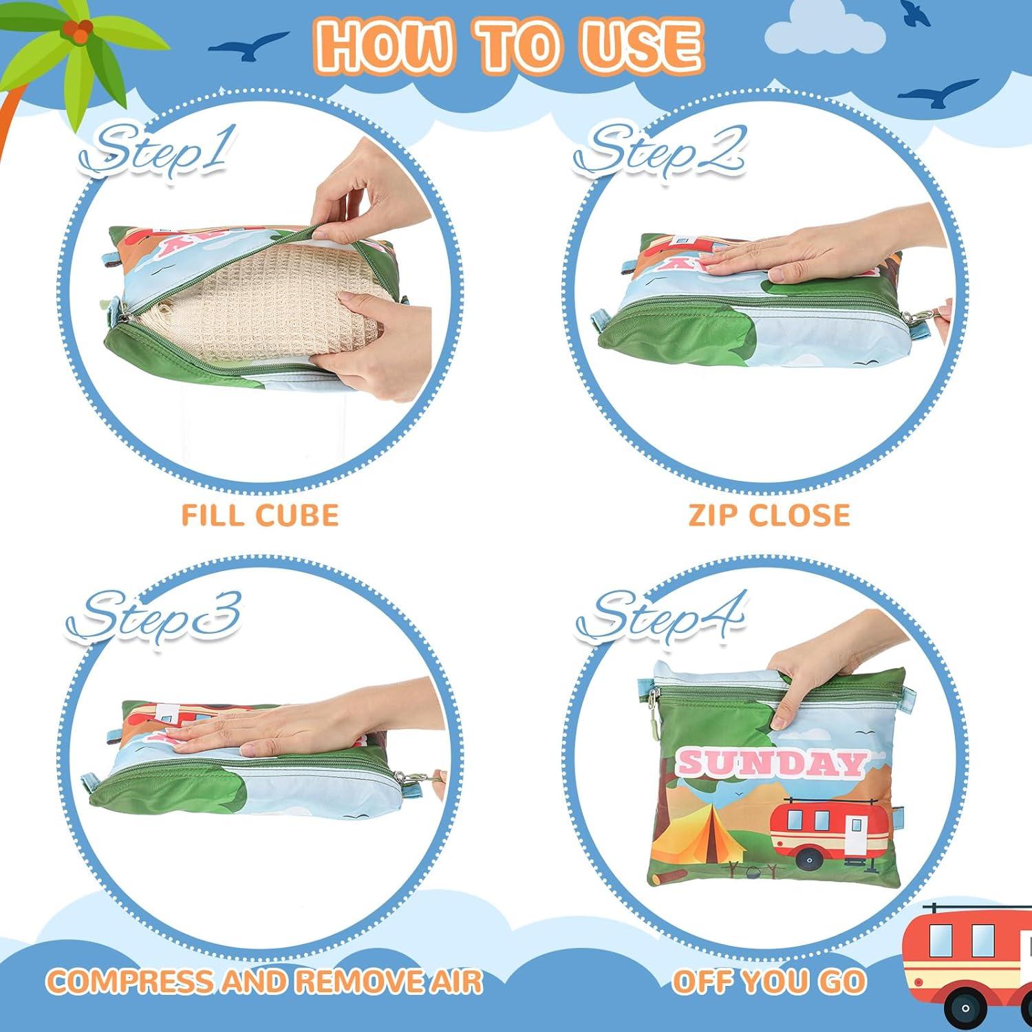 Cubos de Empaque Paterr 7 Pcs para Viaje Niños Coche 27.3x23.5cm