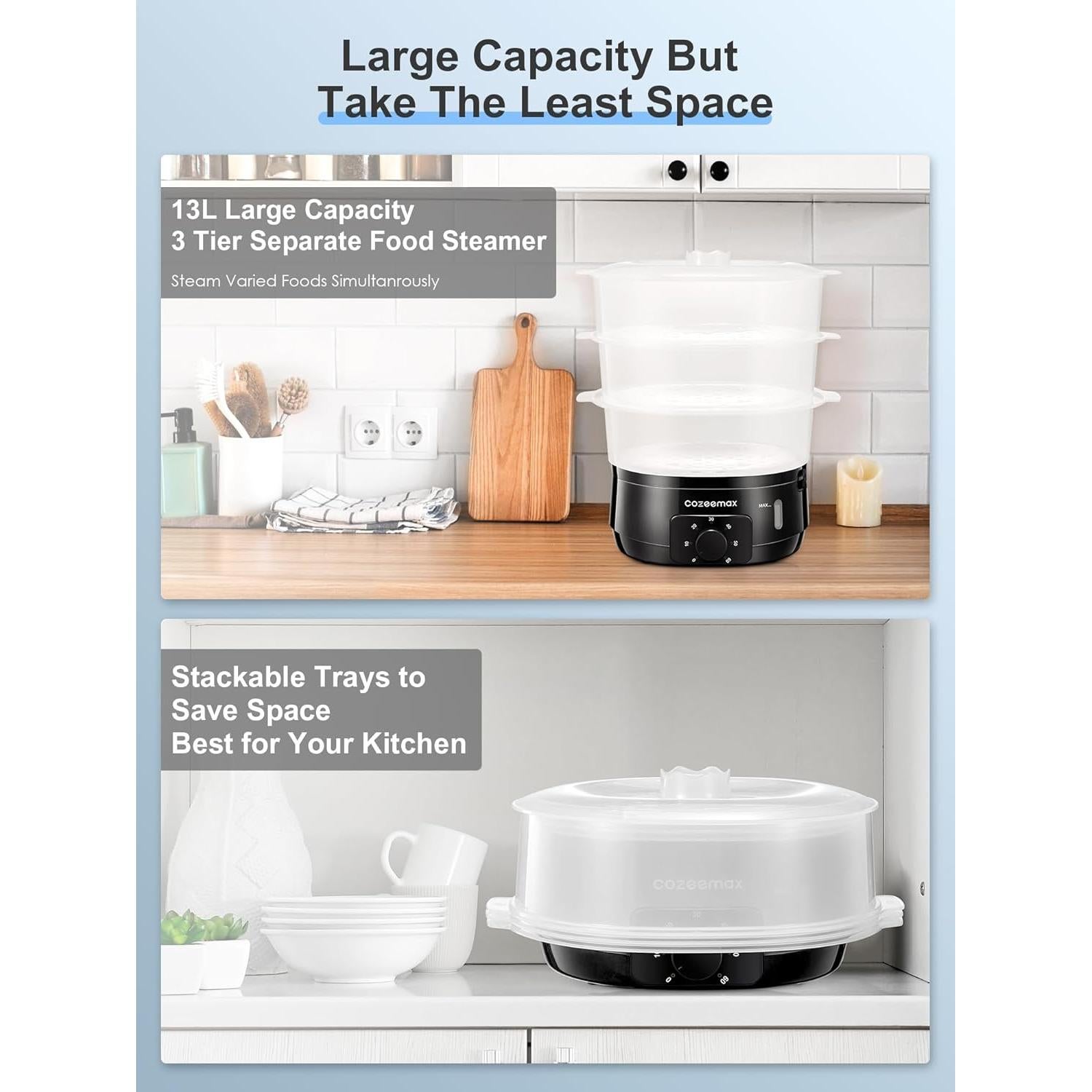 Vaporizador Eléctrico Cozeemax 13.7QT con Temporizador 60 Min