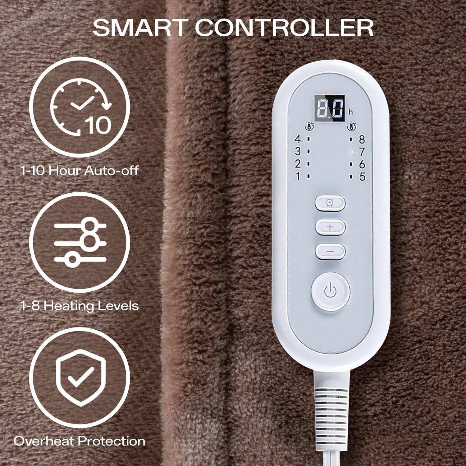 Manta Eléctrica Calentada Individual Ceamorfco 157x213 cm Marrón