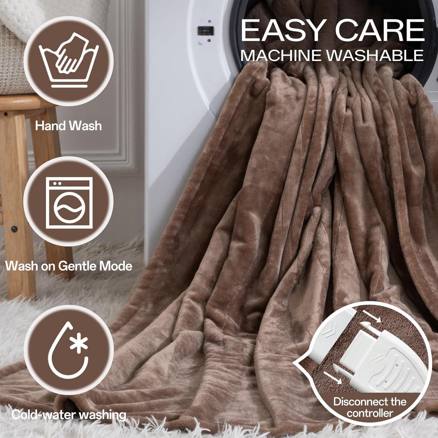 Manta Eléctrica Calentada Individual Ceamorfco 157x213 cm Marrón