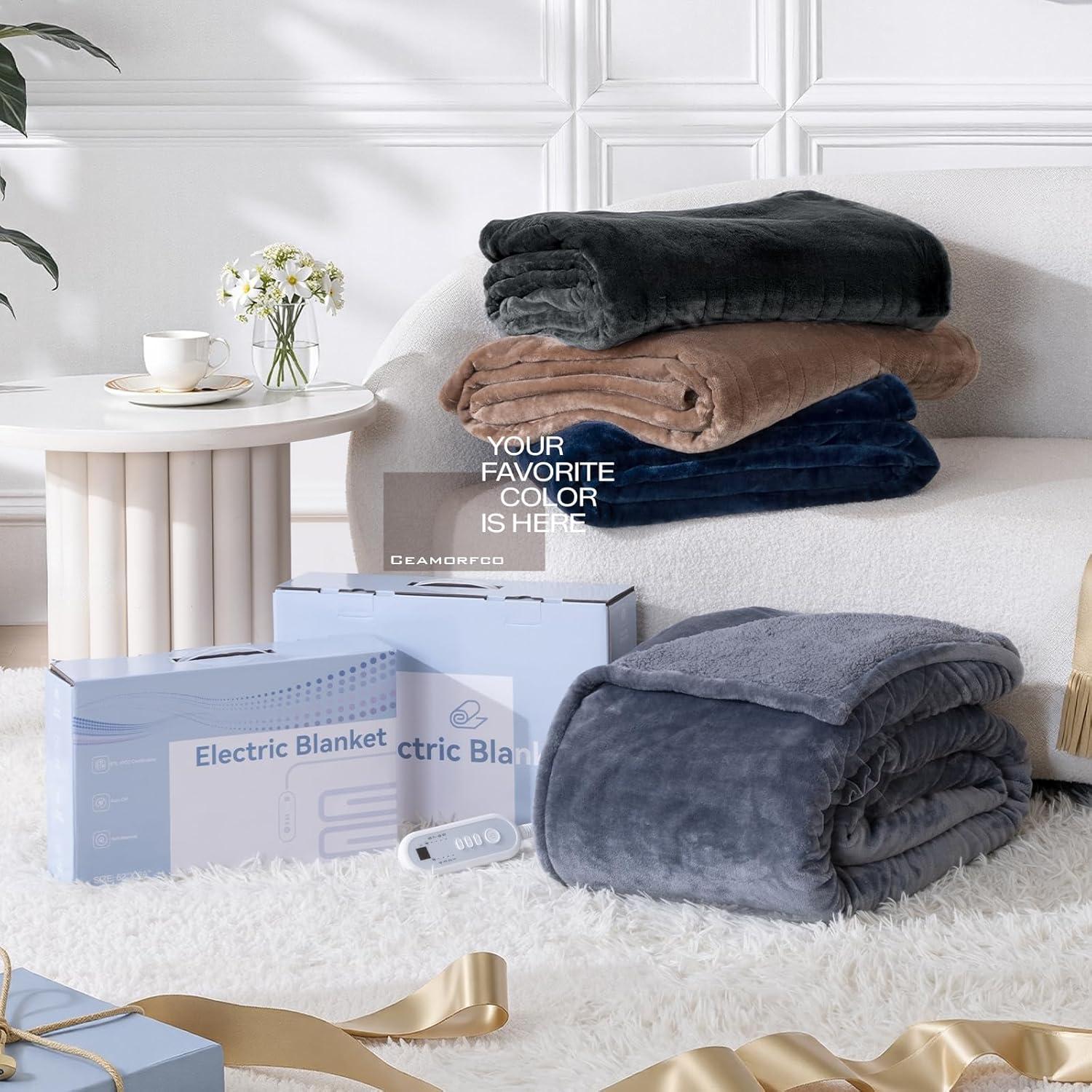 Manta Eléctrica Calentada Individual Ceamorfco 157x213 cm Marrón