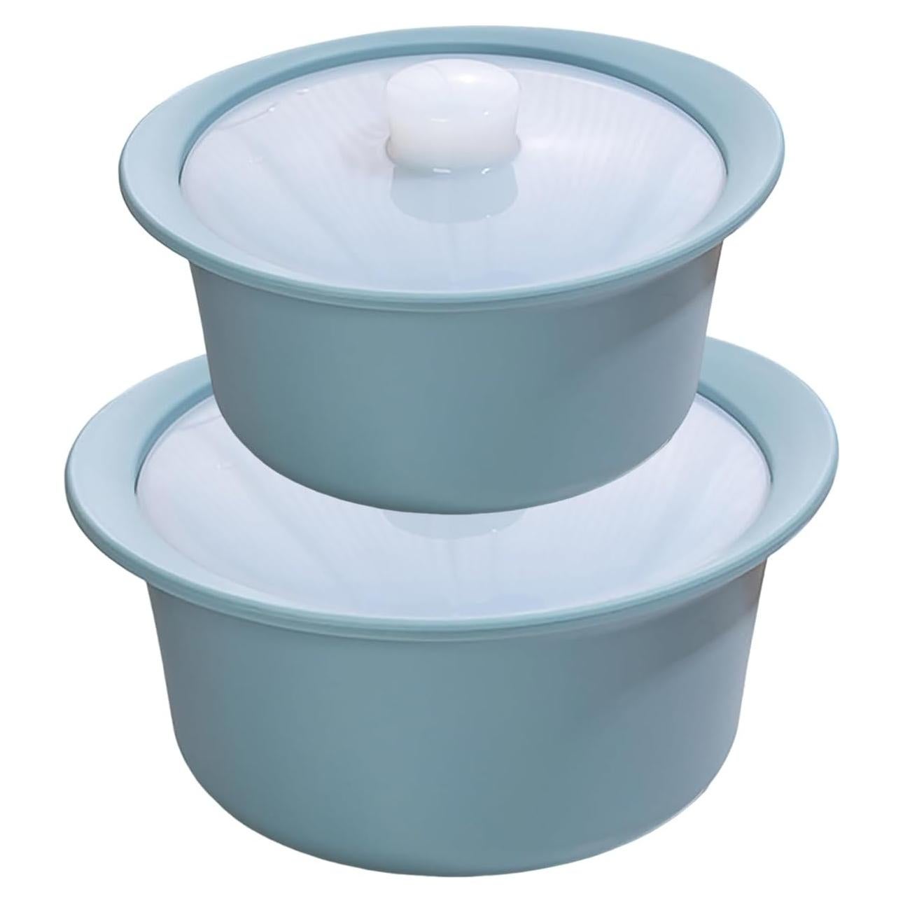 Tazón de Silicona POYIPI 2 PCS con Tapa Apto Microondas