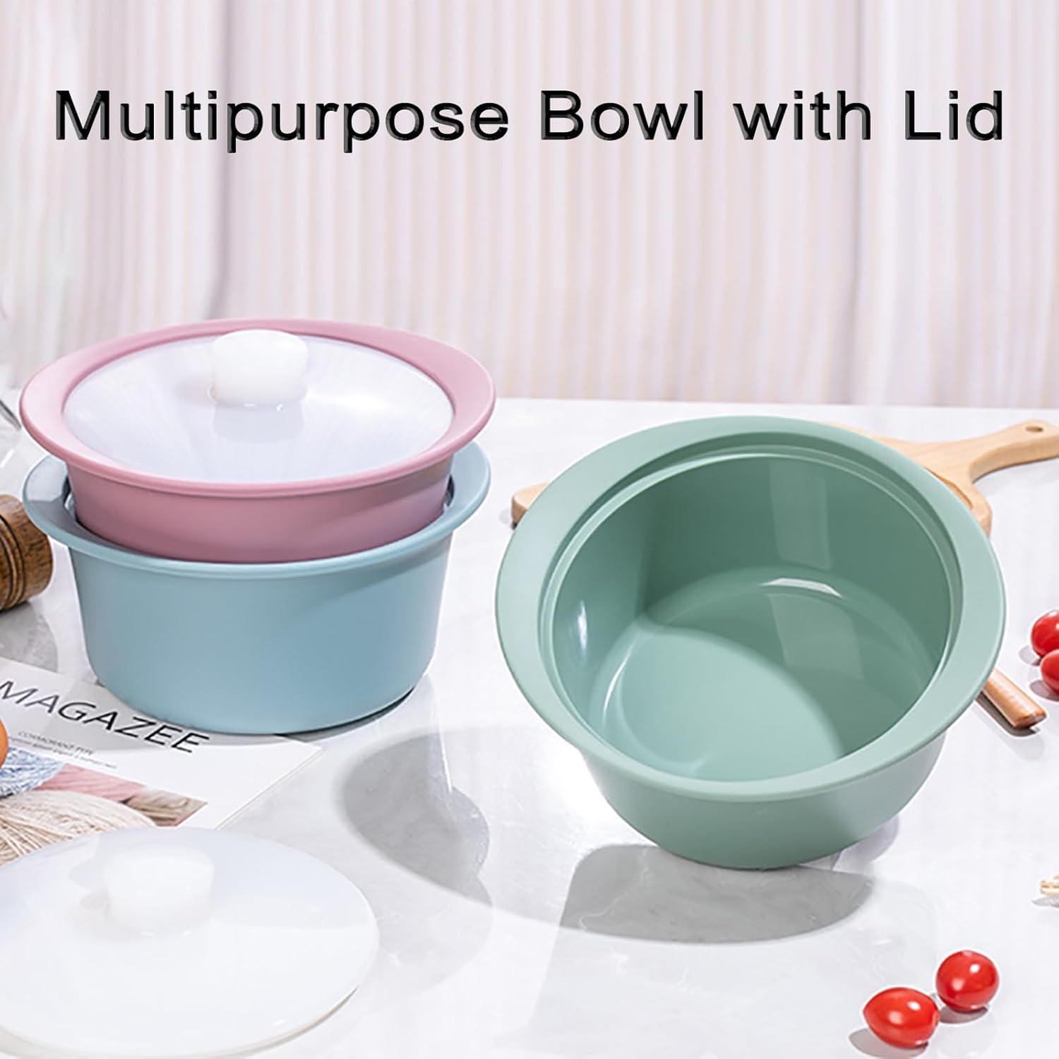Tazón de Silicona POYIPI 2 PCS con Tapa Apto Microondas