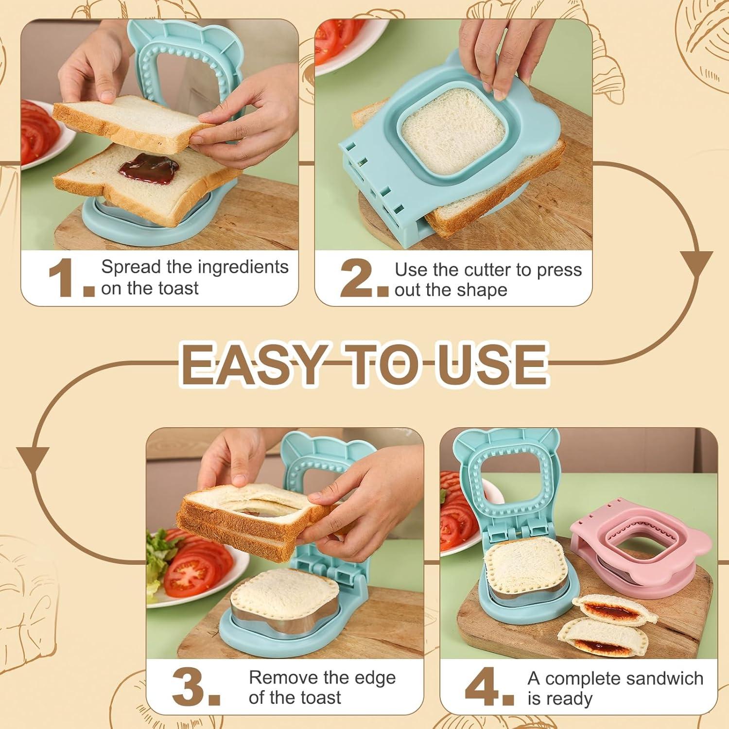 Cortador y Sellador de Sándwich Sin Corteza uxcell Azul