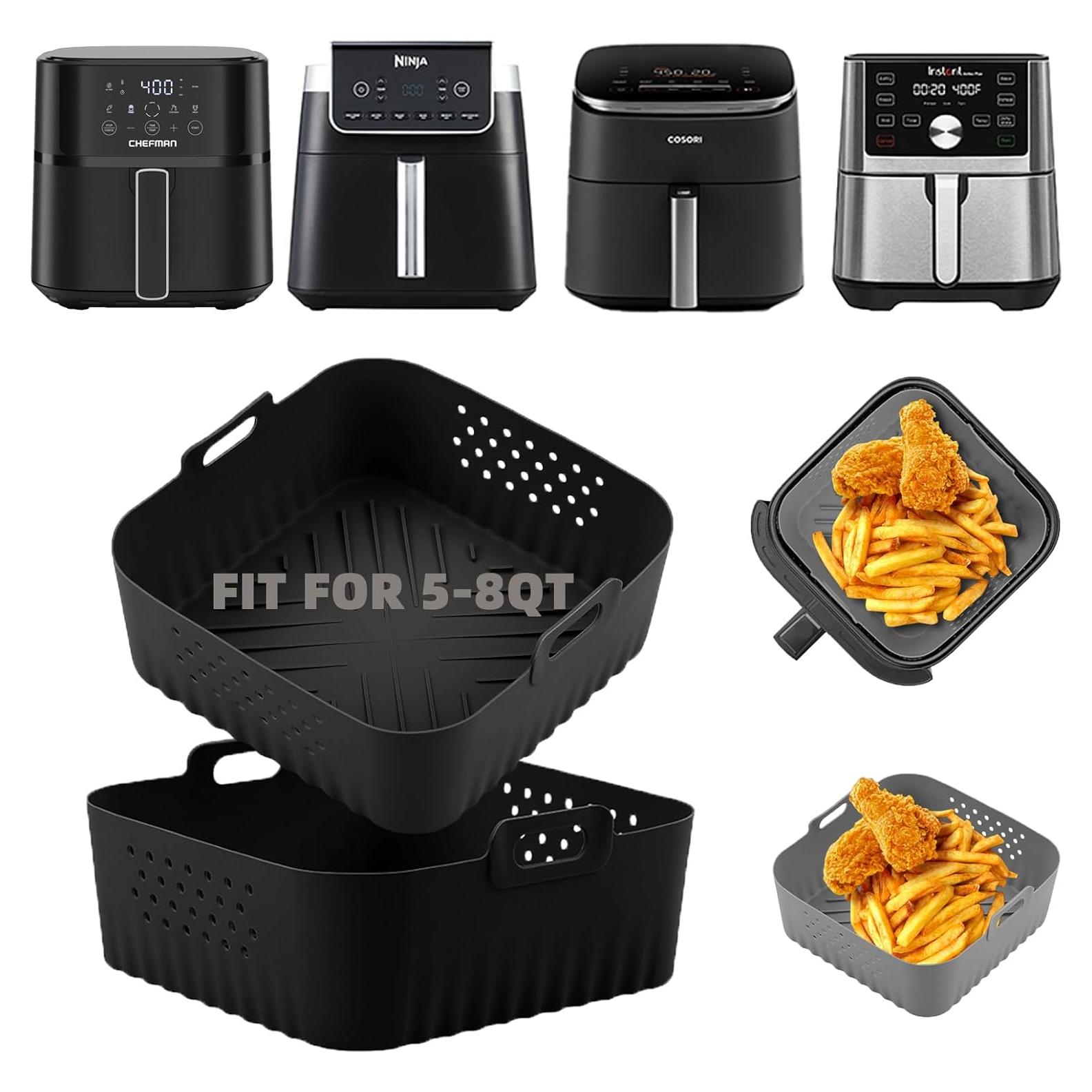 Forros de Silicona Reutilizables LYHOLKEER 22.35 cm para Freidora de Aire