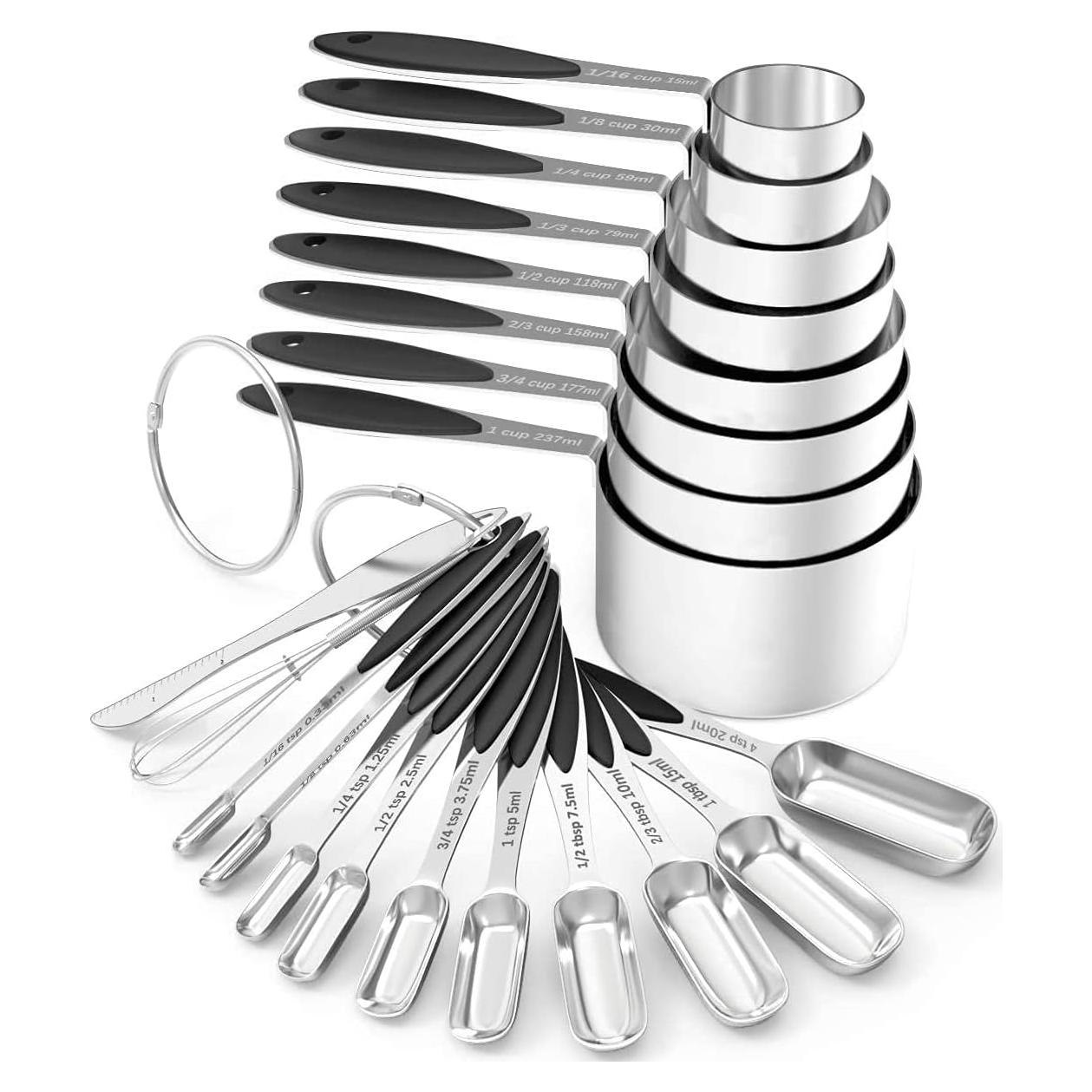 Set de 20 Tazas y Cucharas Medidoras Wildone Acero Inoxidable