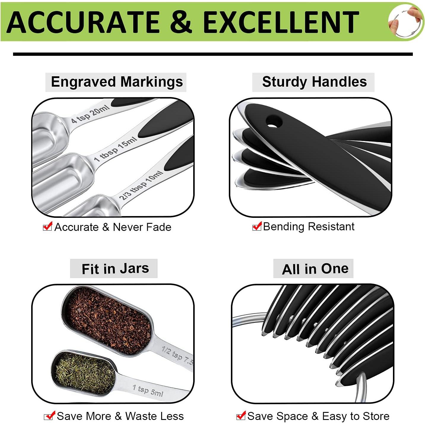 Set de 20 Tazas y Cucharas Medidoras Wildone Acero Inoxidable