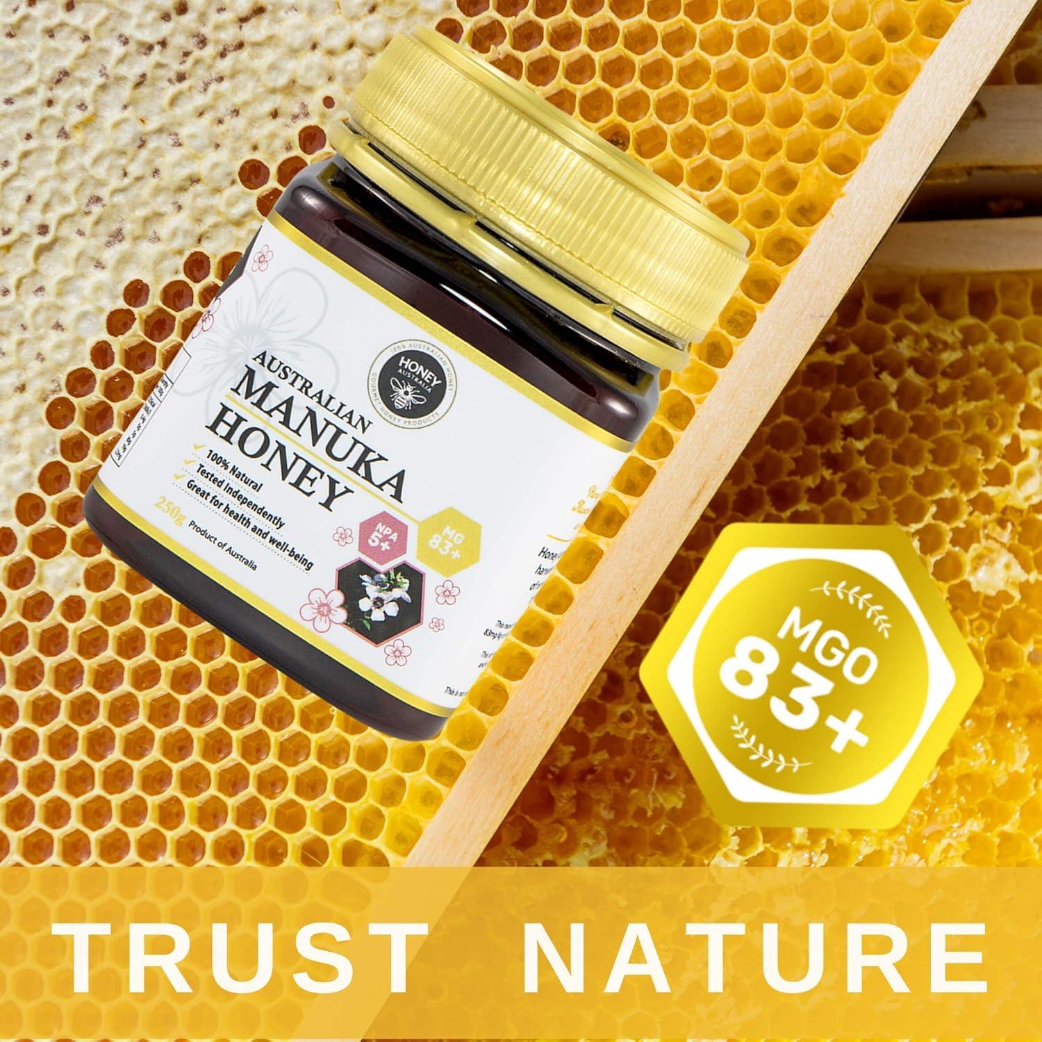 Miel Manuka MGO 83+ Honey Australia 248 g - Pura y Orgánica