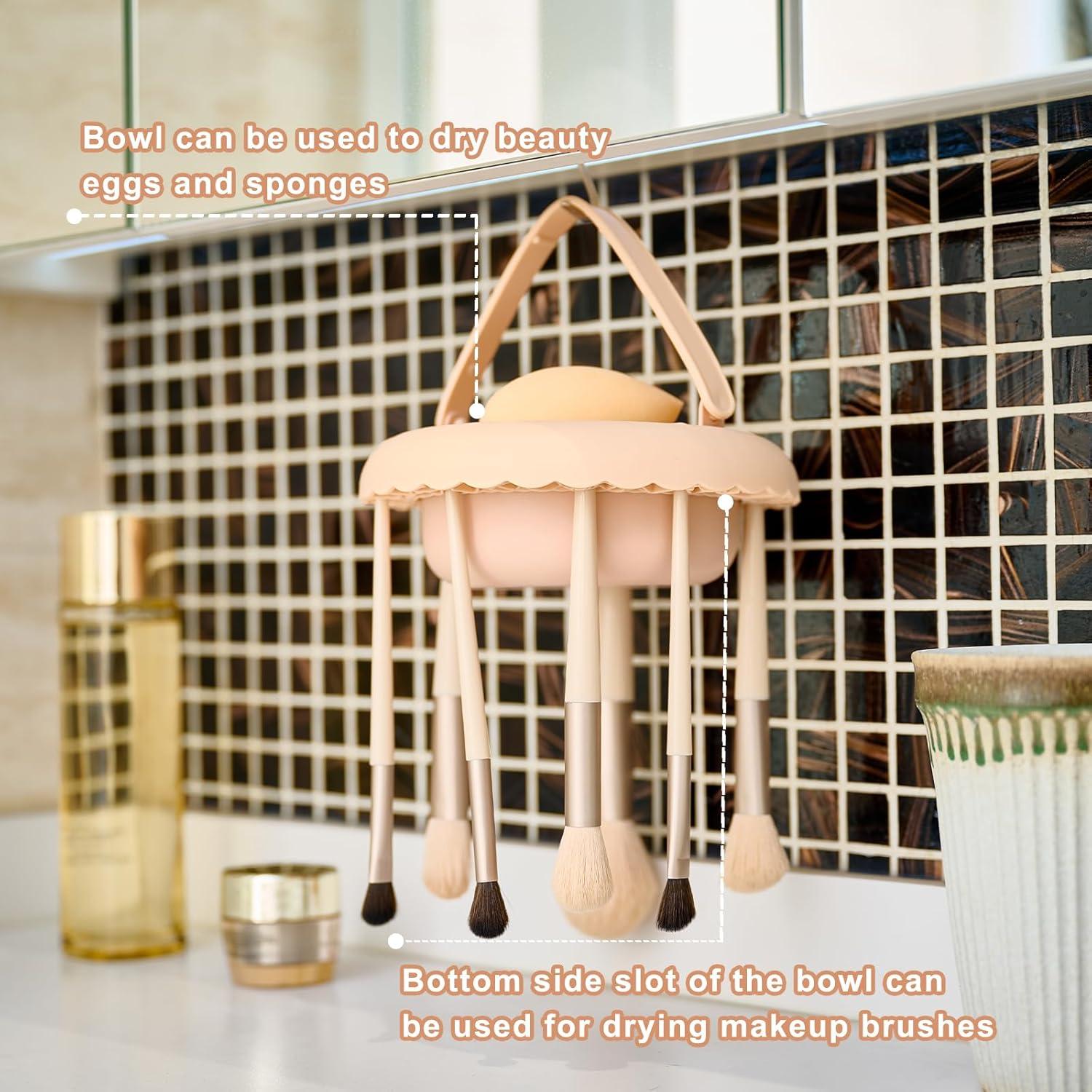 Alfombrilla Limpiadora de Brochas Lifevc 3 en 1 Silicona Beige