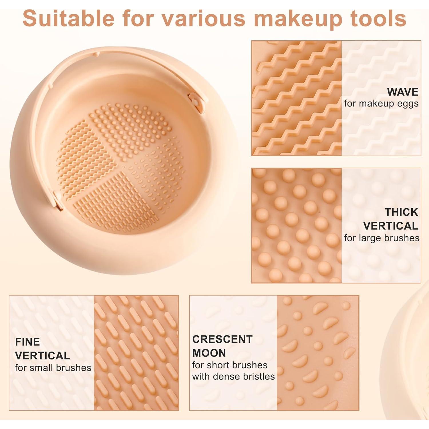 Alfombrilla Limpiadora de Brochas Lifevc 3 en 1 Silicona Beige