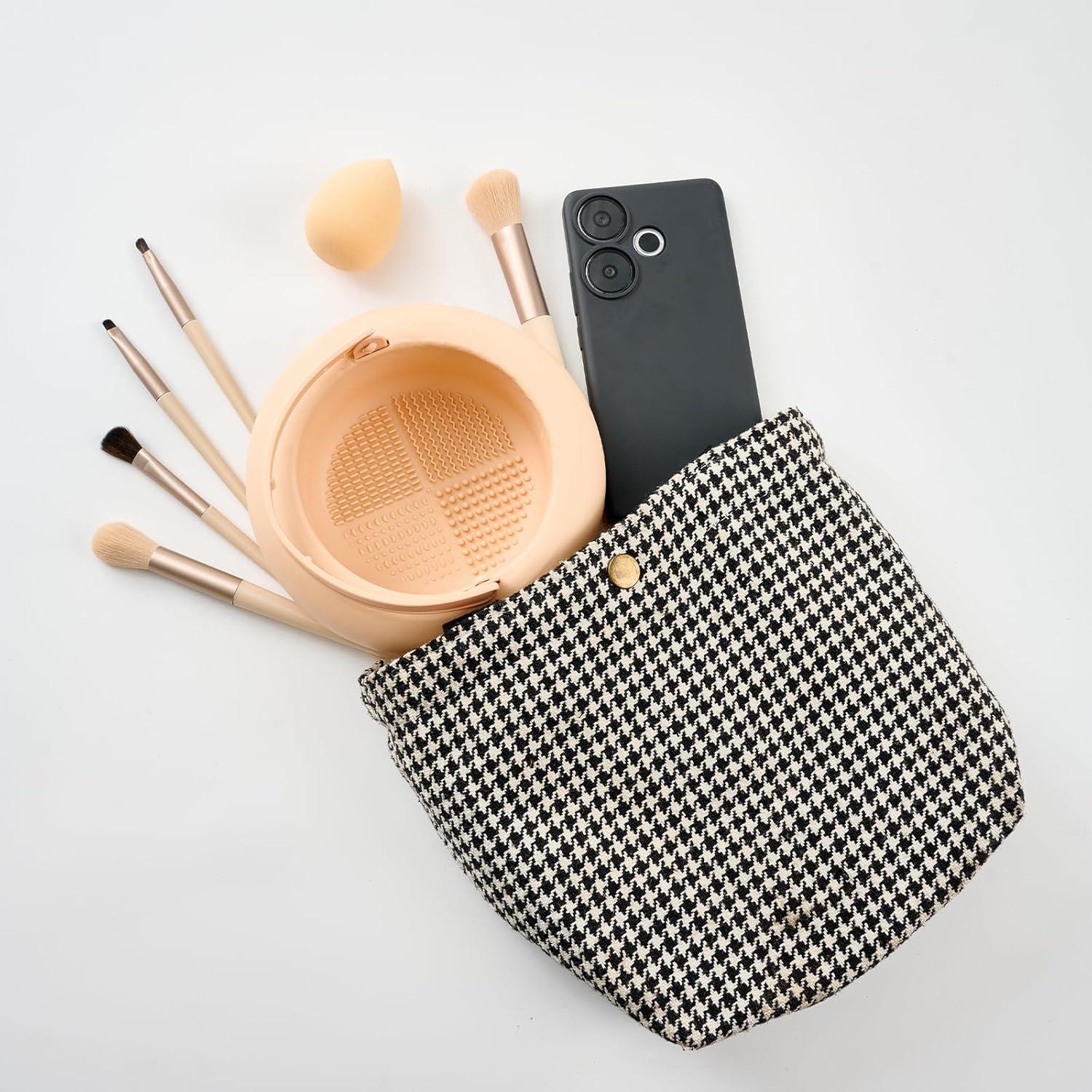 Alfombrilla Limpiadora de Brochas Lifevc 3 en 1 Silicona Beige