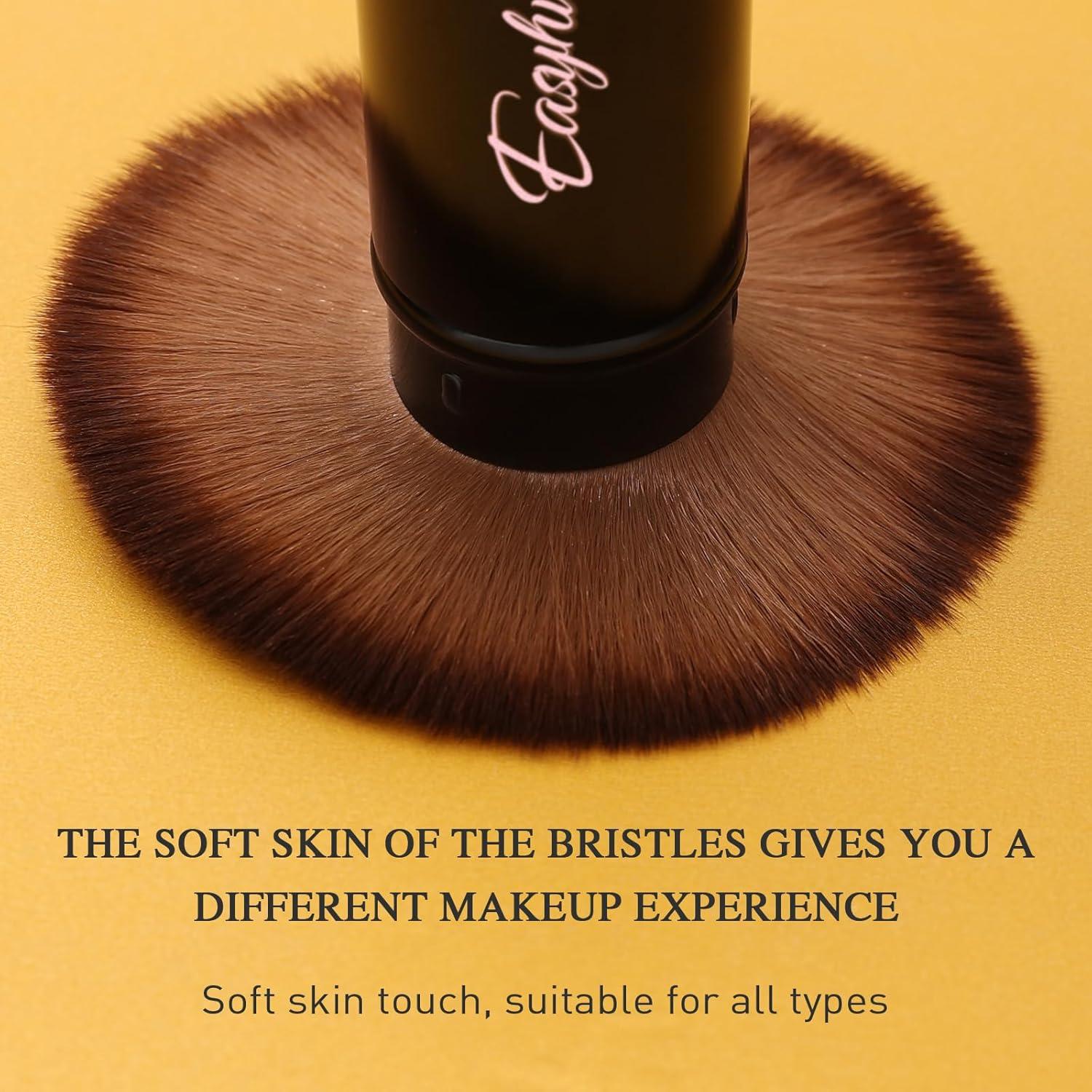 Juego de Brochas de Maquillaje Retráctiles Easyhut 2 Pcs Oro Rosa