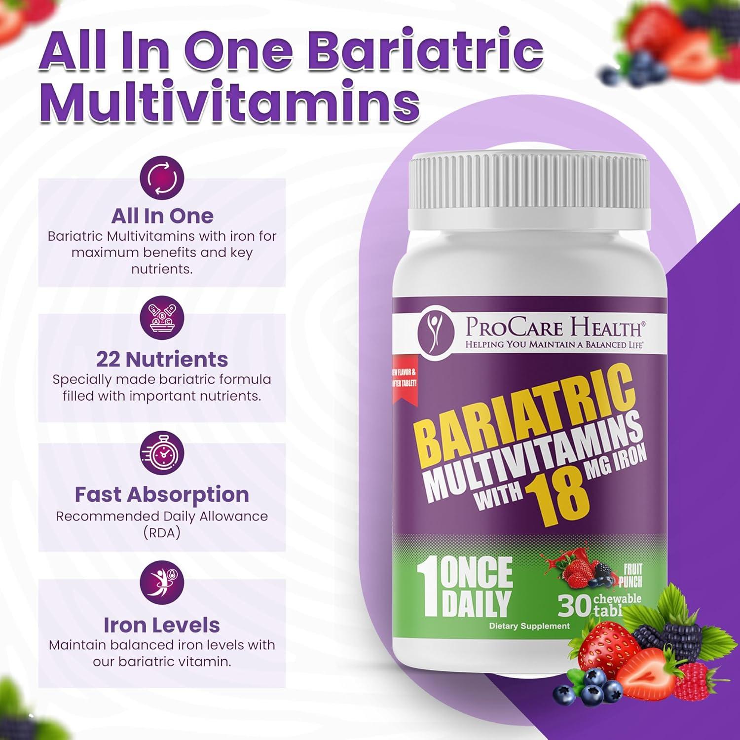 Multivitamina Masticable ProCare Health Bariátrica 30 Tabletas Fruta Punch
