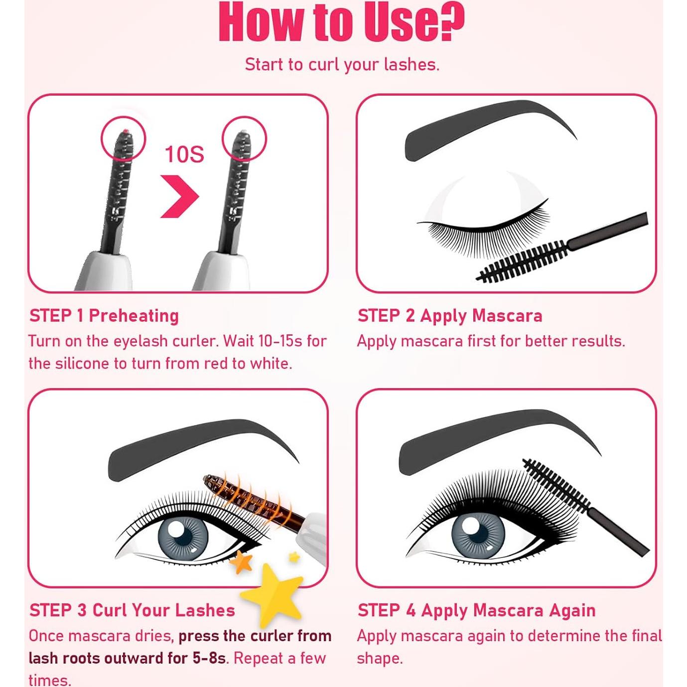 Rizador de Pestañas Eléctrico Shenlanbolt Blanco 10s Calentamiento Rápido