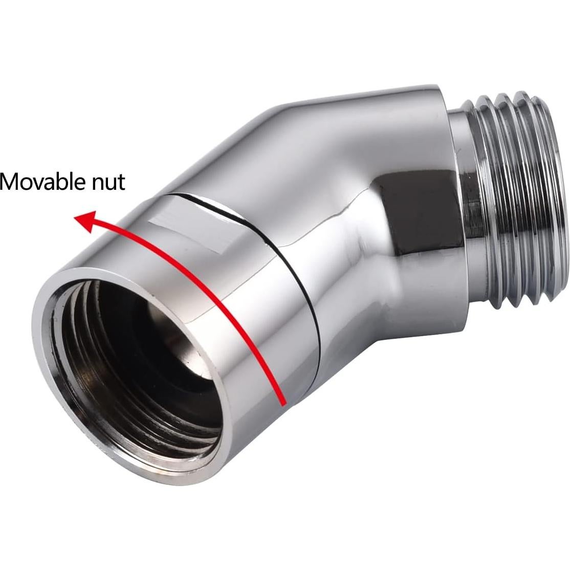 Adaptador de codo para ducha LUOFANT 135° cromado