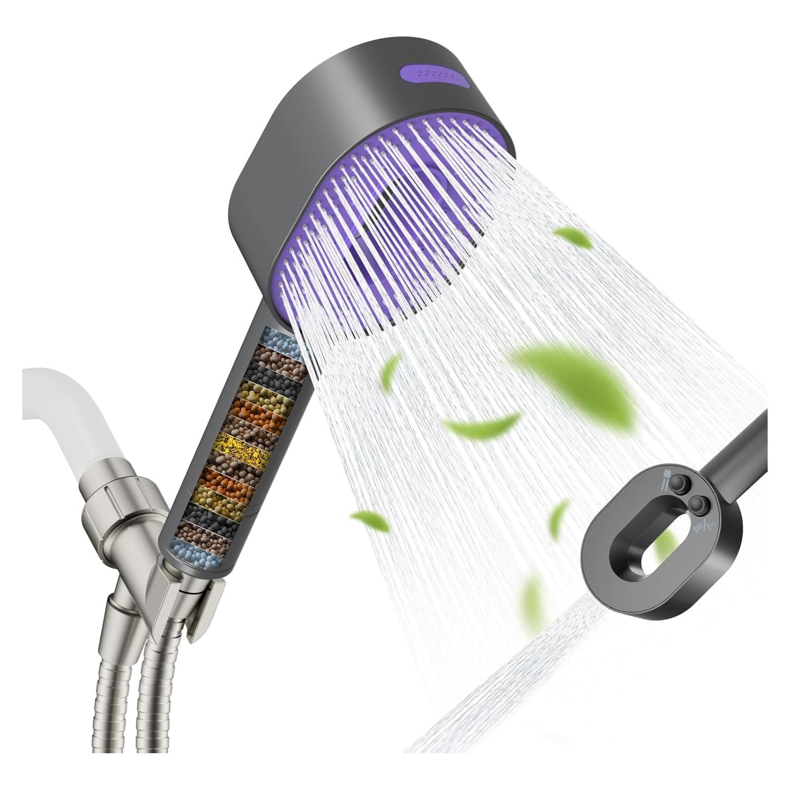Cabezal de Ducha de Mano Hibbent con Filtro, Alta Presión 3 Modos