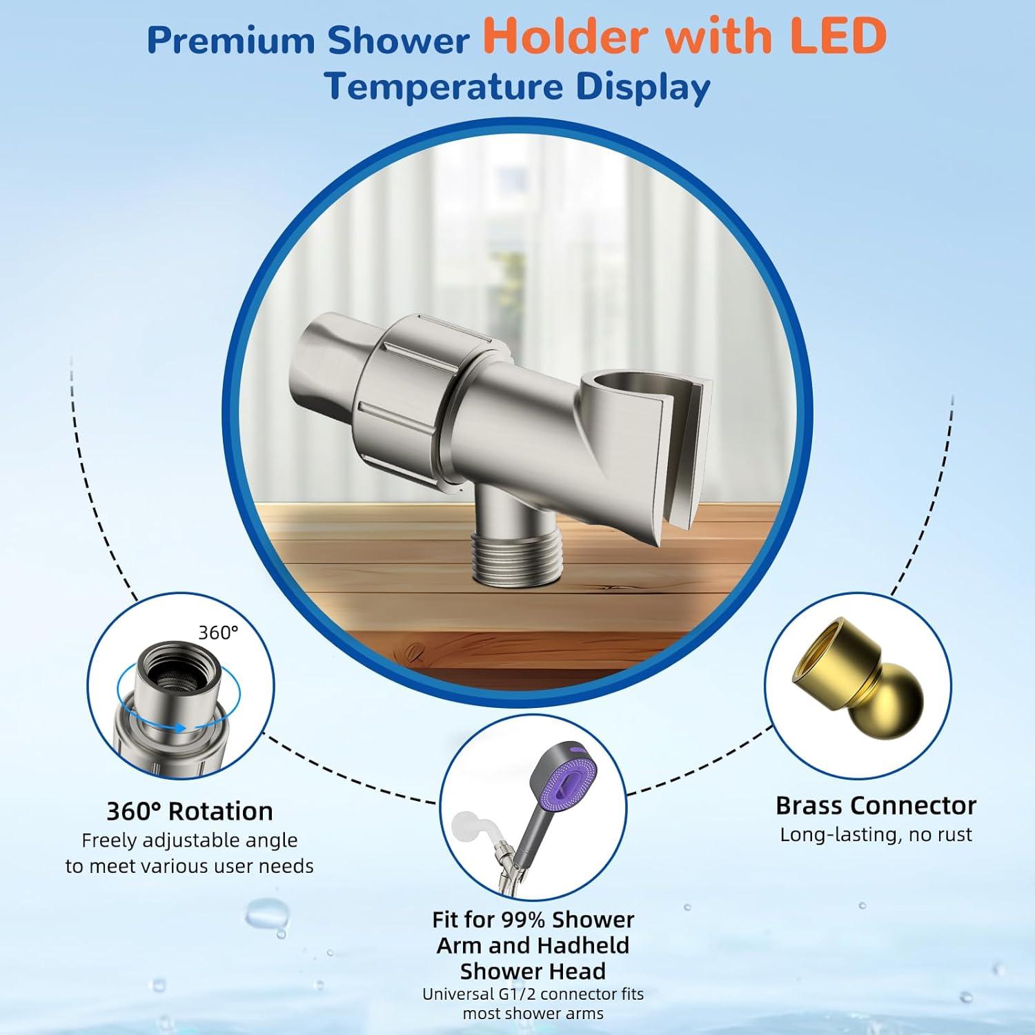 Cabezal de Ducha de Mano Hibbent con Filtro, Alta Presión 3 Modos