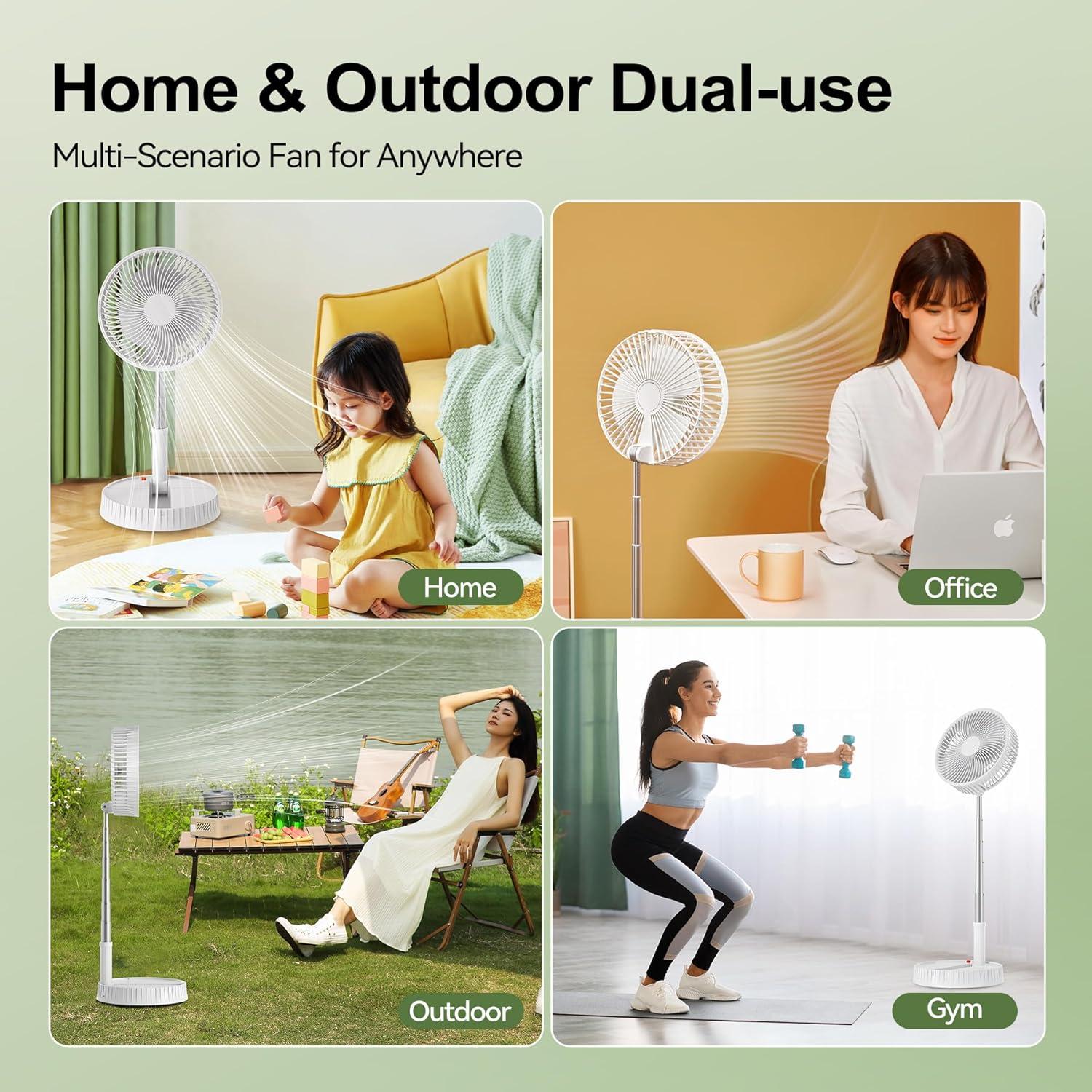 Ventilador Portátil Plegable iHoomTech HF2106 7" Recargable