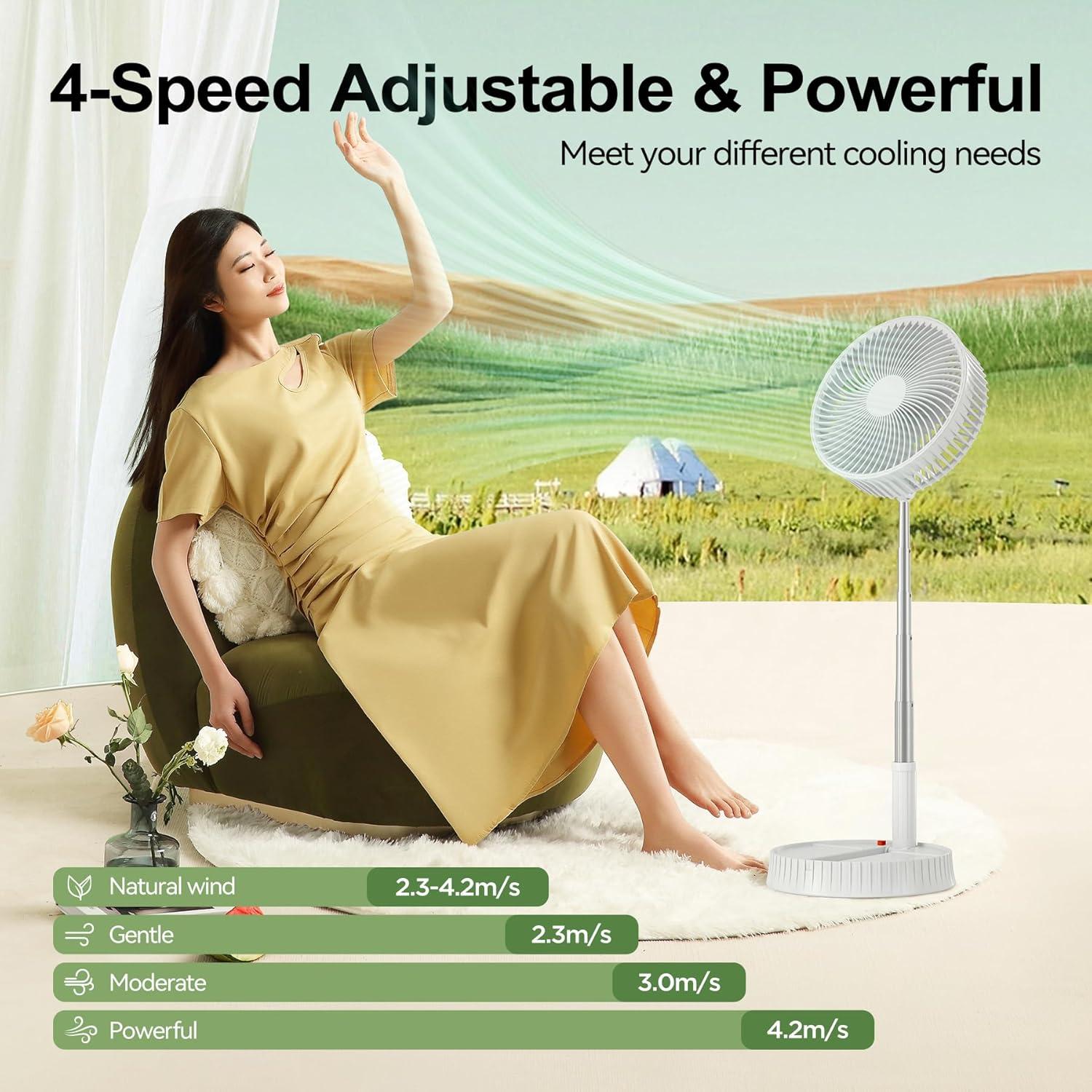 Ventilador Portátil Plegable iHoomTech HF2106 7" Recargable