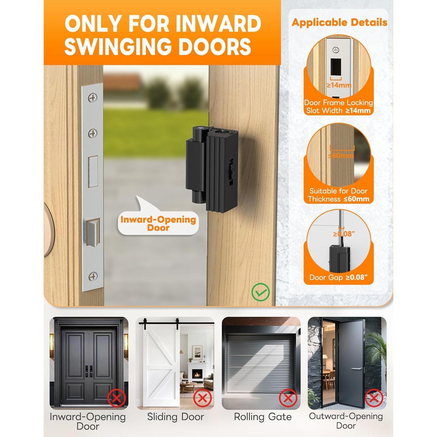 Cerradura de Refuerzo Portátil Anobeyi AI-Stop Lock01 - Seguridad 363 kg