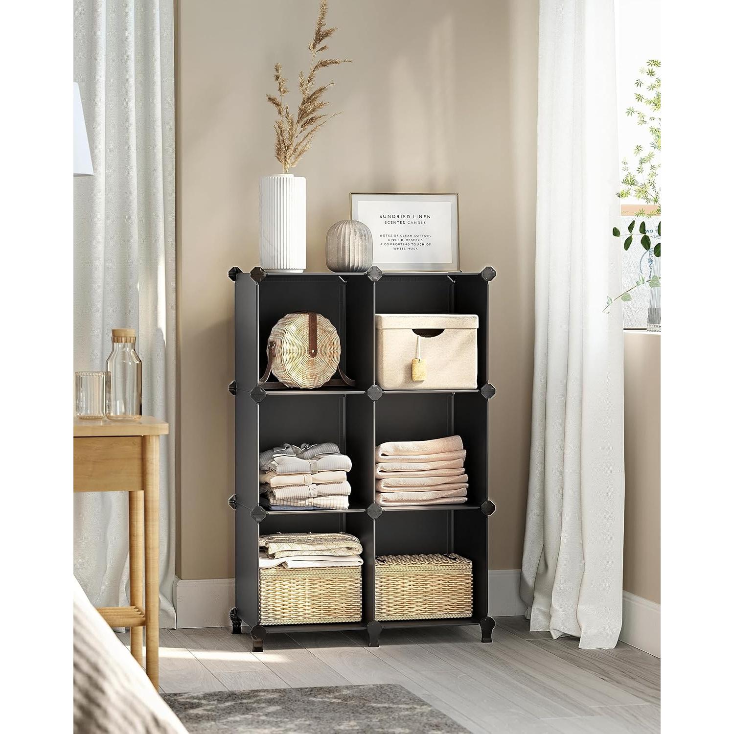 Organizador de Almacenamiento Modular SONGMICS 6 Cubos 30x30cm Negro