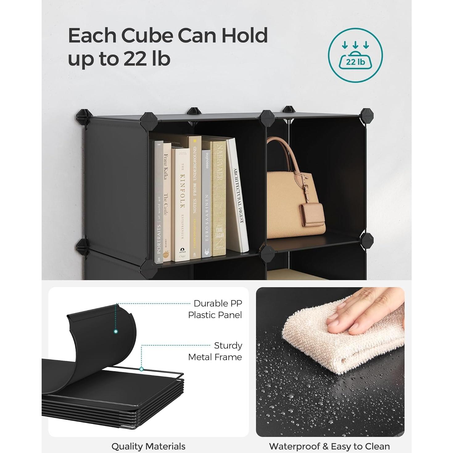 Organizador de Almacenamiento Modular SONGMICS 6 Cubos 30x30cm Negro