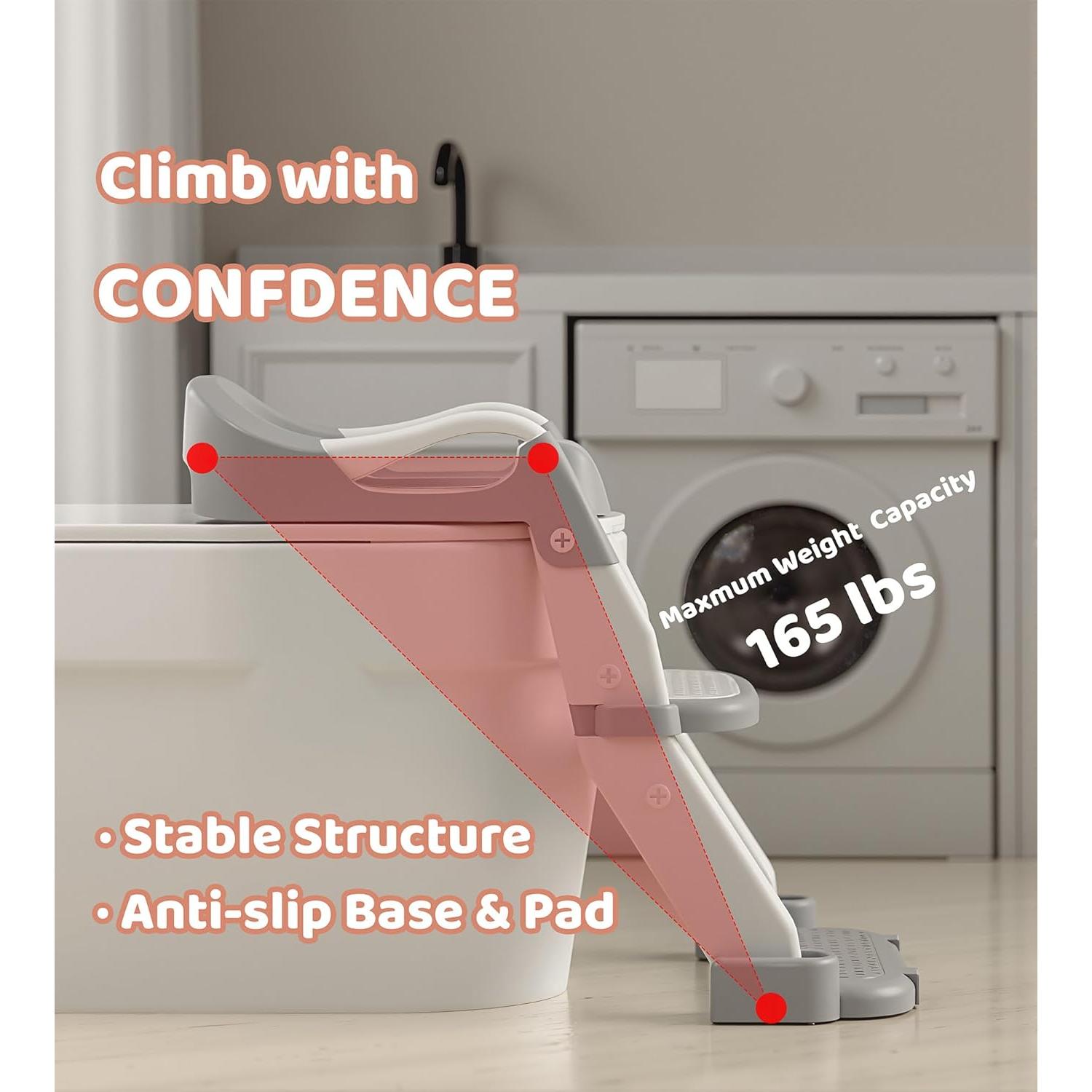 Asiento de Inodoro 2-en-1 ZBQ Gris para Entrenamiento de Potty