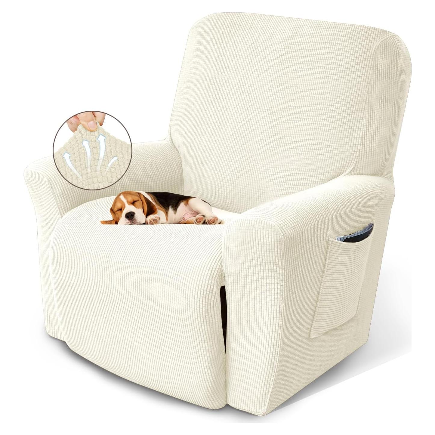 Funda de Sillón Reclinable KEKUOU Beige Elástica 61-94 cm