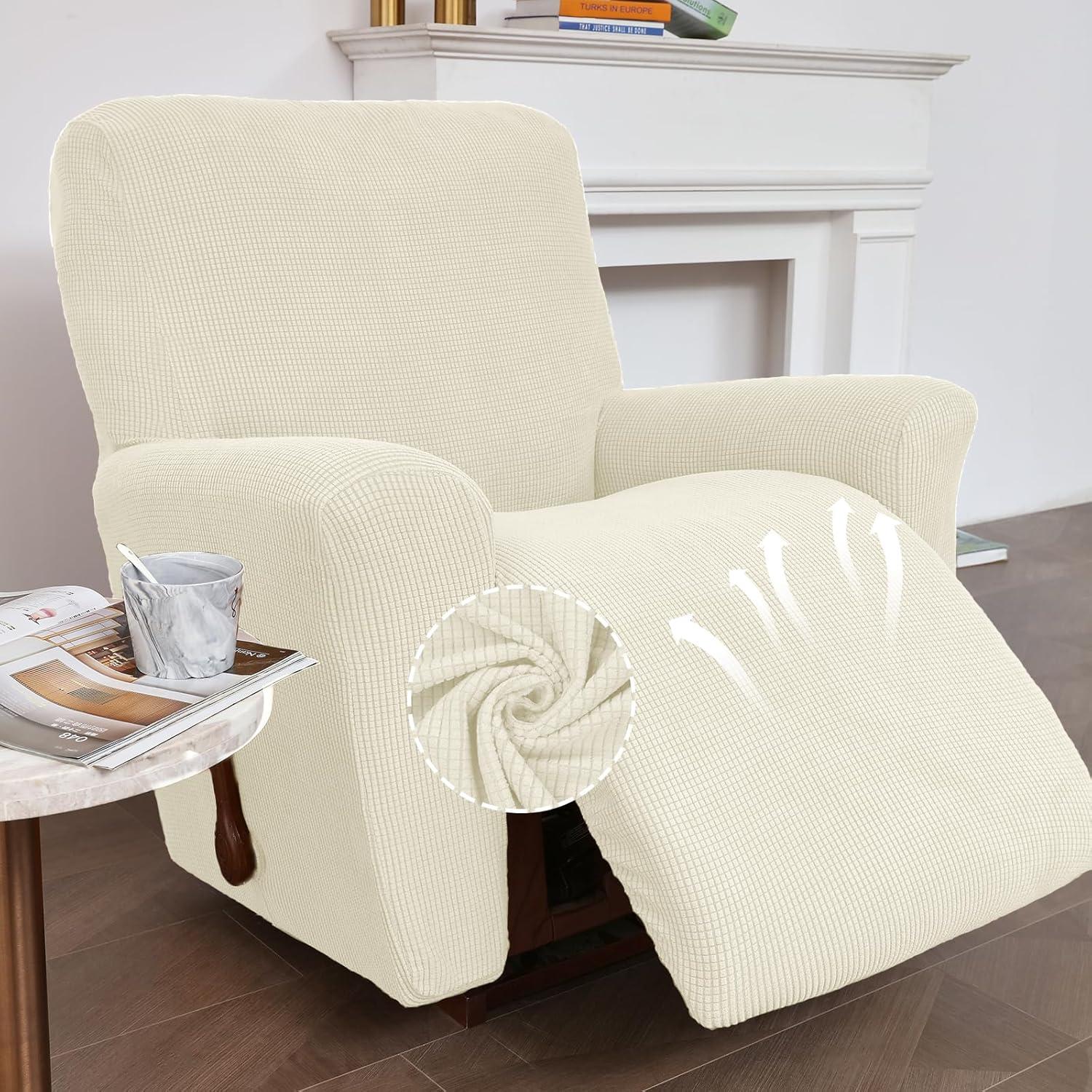 Funda de Sillón Reclinable KEKUOU Beige Elástica 61-94 cm