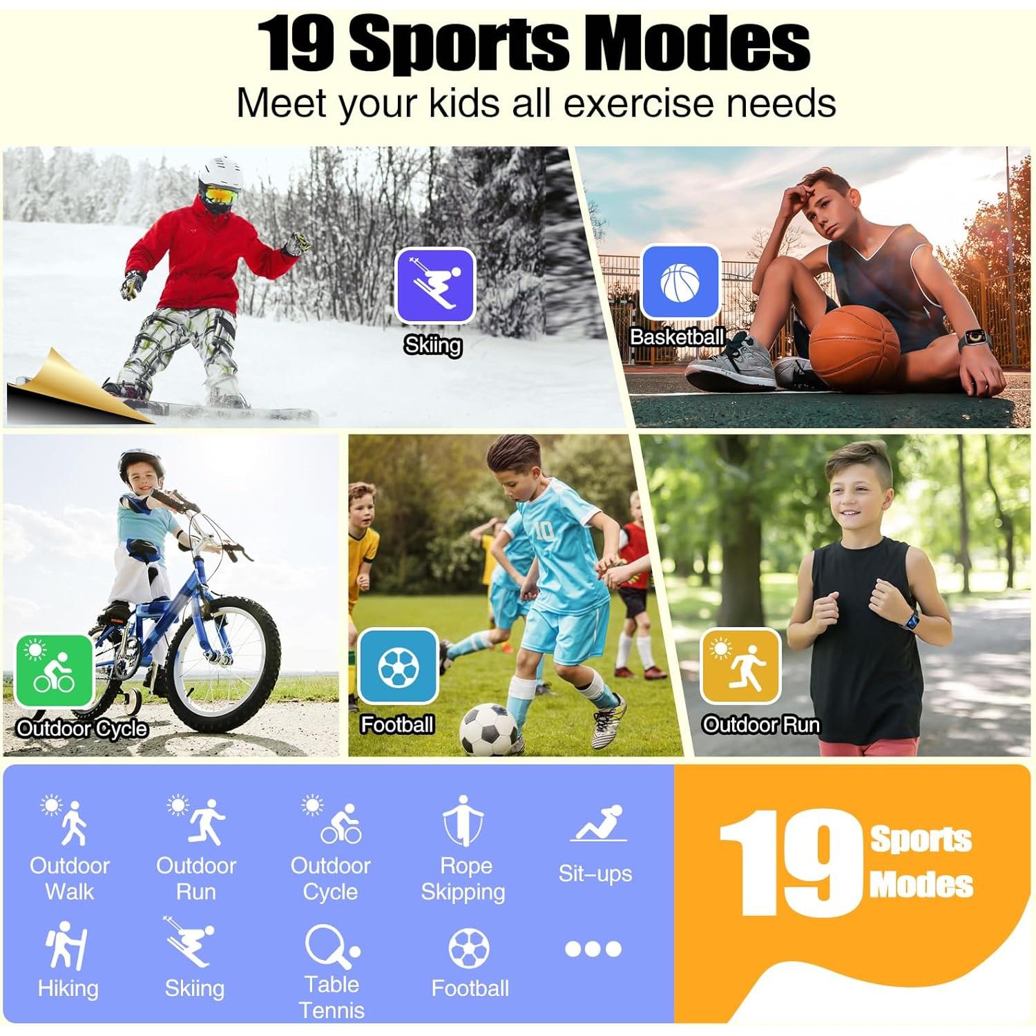 Reloj Inteligente para Niños Meoonley IP68 Impermeable 19 Modos