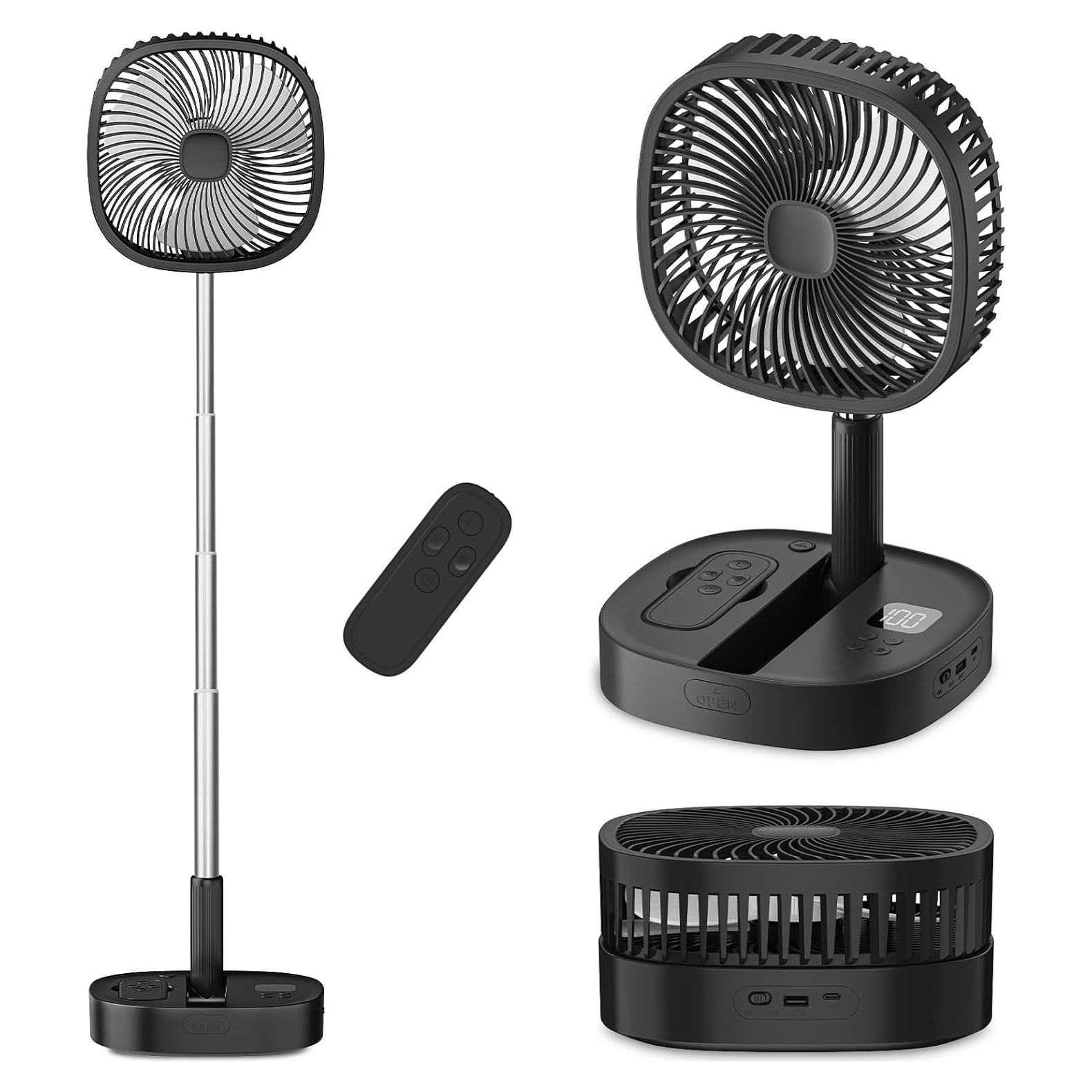 Ventilador de Pedestal Dhenrio Plegable 7200mAh Control Remoto