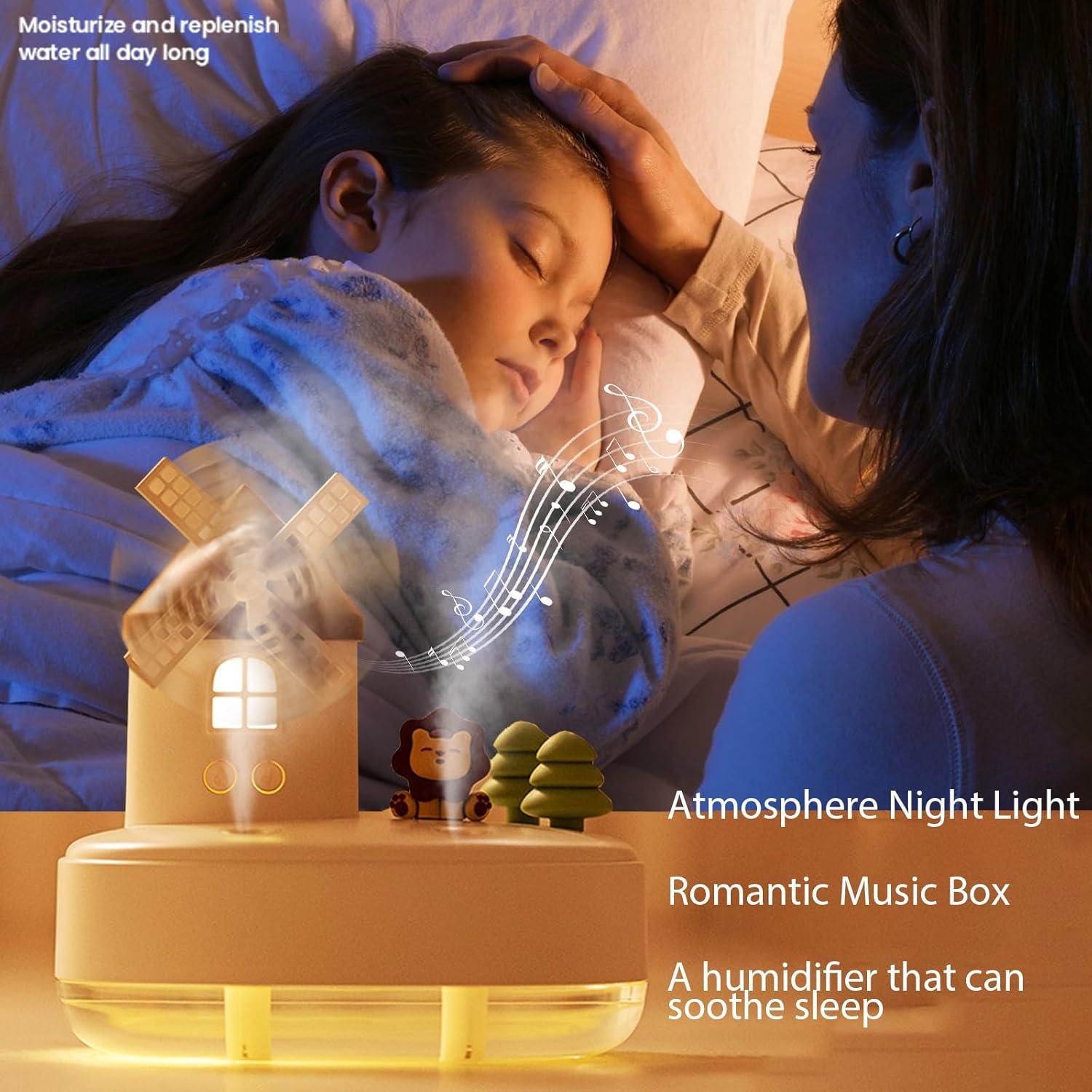 Humidificador Ultrasónico Fuliying H-007 Rosa con Luz Nocturna