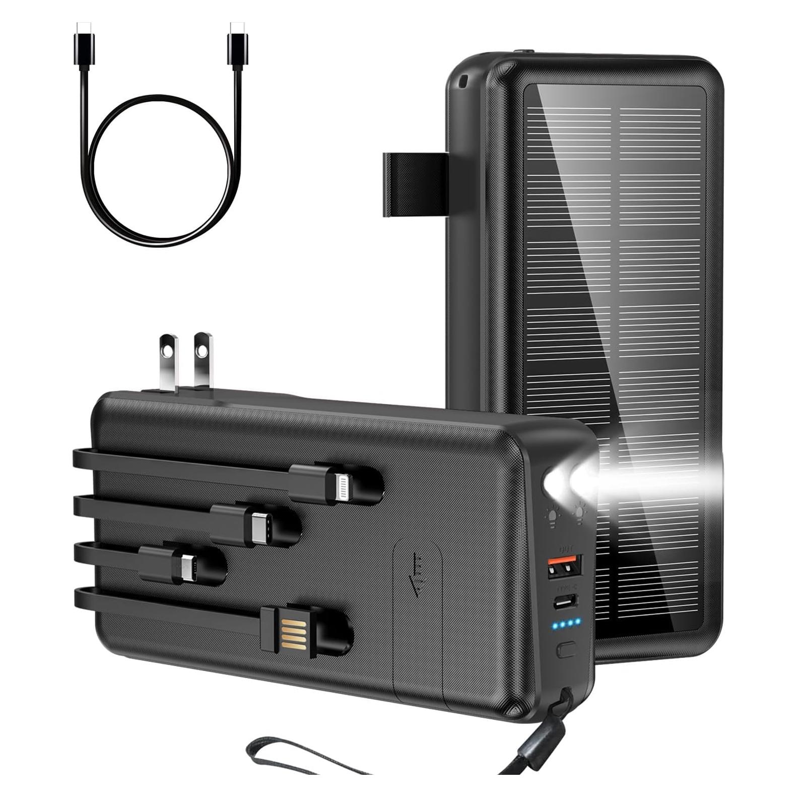 Cargador Portátil Solar 50000mAh PD 30W con 5 Salidas y 4 Entradas